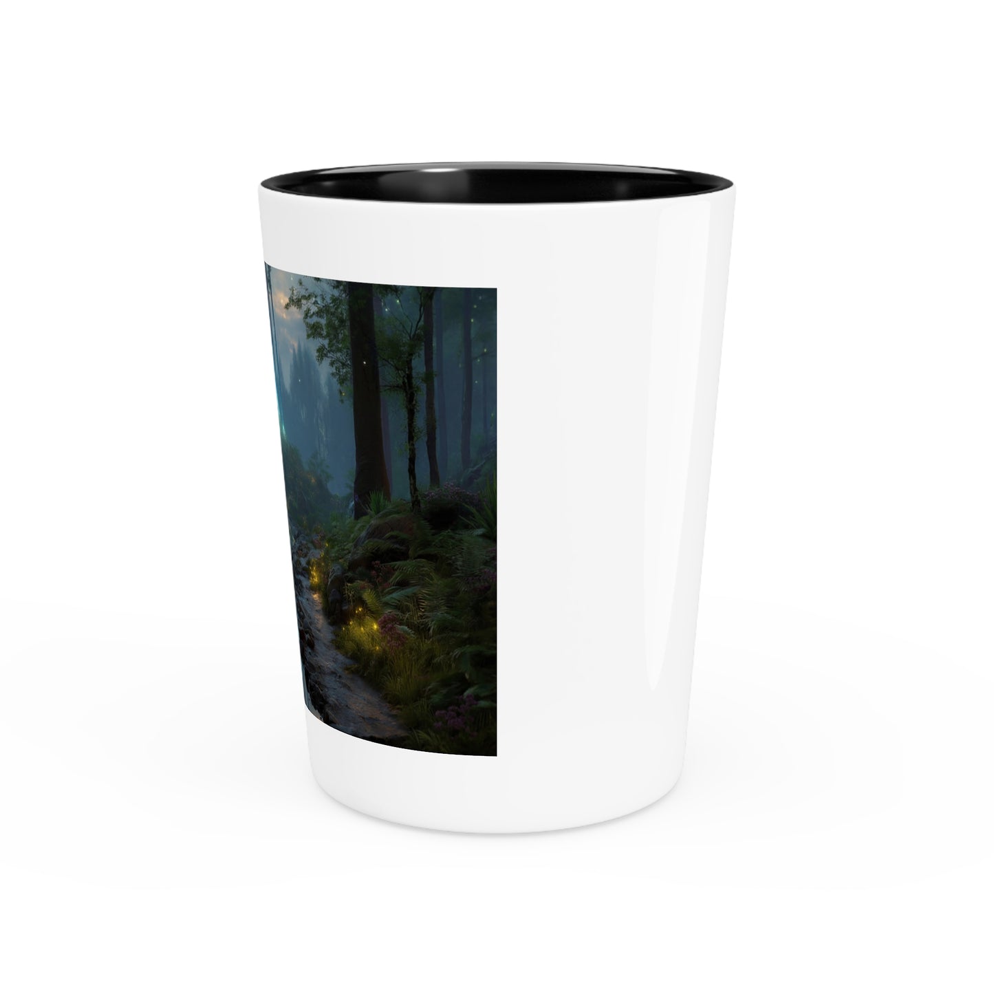 Celestial Waterfall Shot Glass – Midnight Forest Dreamscape