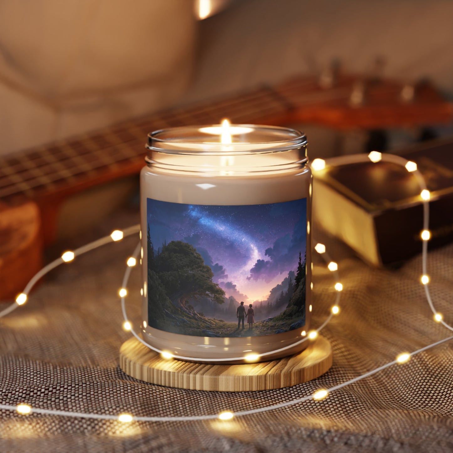 Starlit Meadow Lovers Scented Soy Candles with White Lid, 9oz – Whisper of Twilight’s Embrace