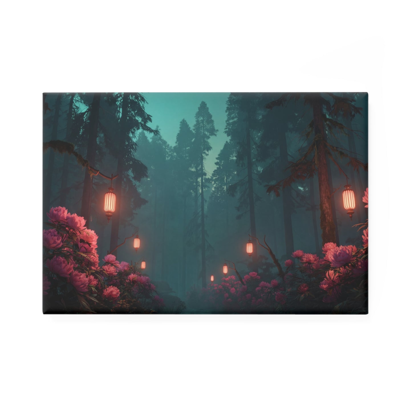 Twilight Peony Lantern Path Button Magnet, Rectangle (1 & 10 pcs) – Secret Garden Glow