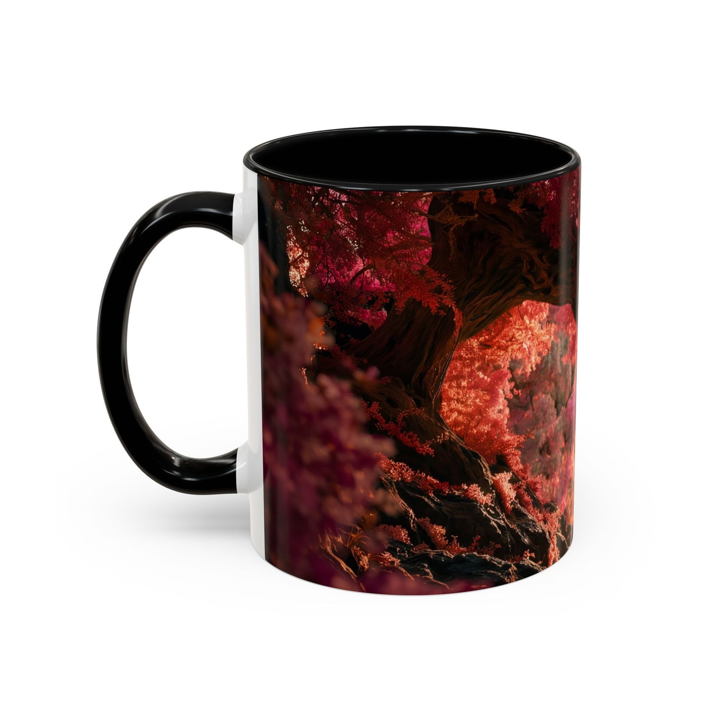 Crimson Heart Grove Accent Coffee Mug (11, 15oz) – Twisted Canopy Romance Scene