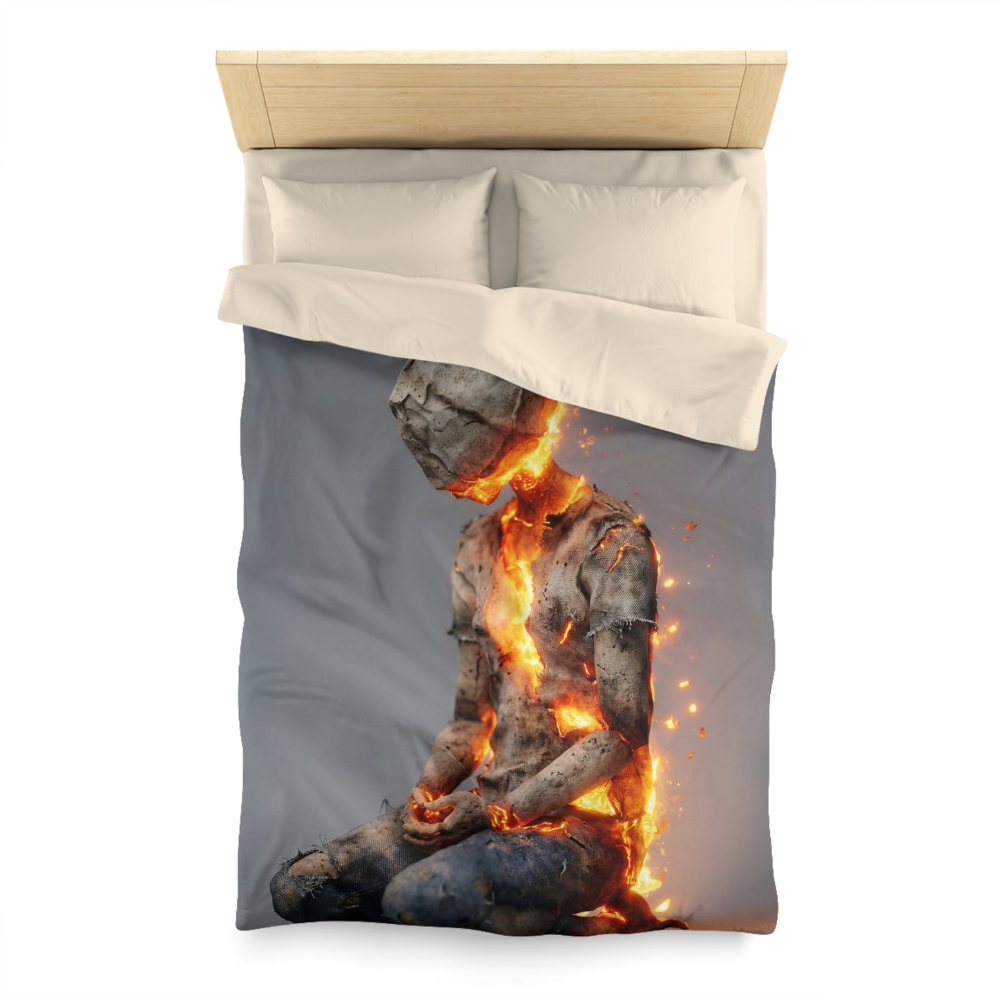 Fiery Awakening Microfiber Duvet Cover – Embers of Inner Transformation