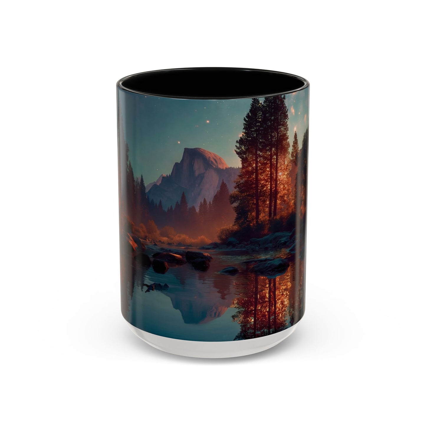 Celestial Reflections Accent Coffee Mug (11, 15oz) – Half Dome’s Starlit Mirror