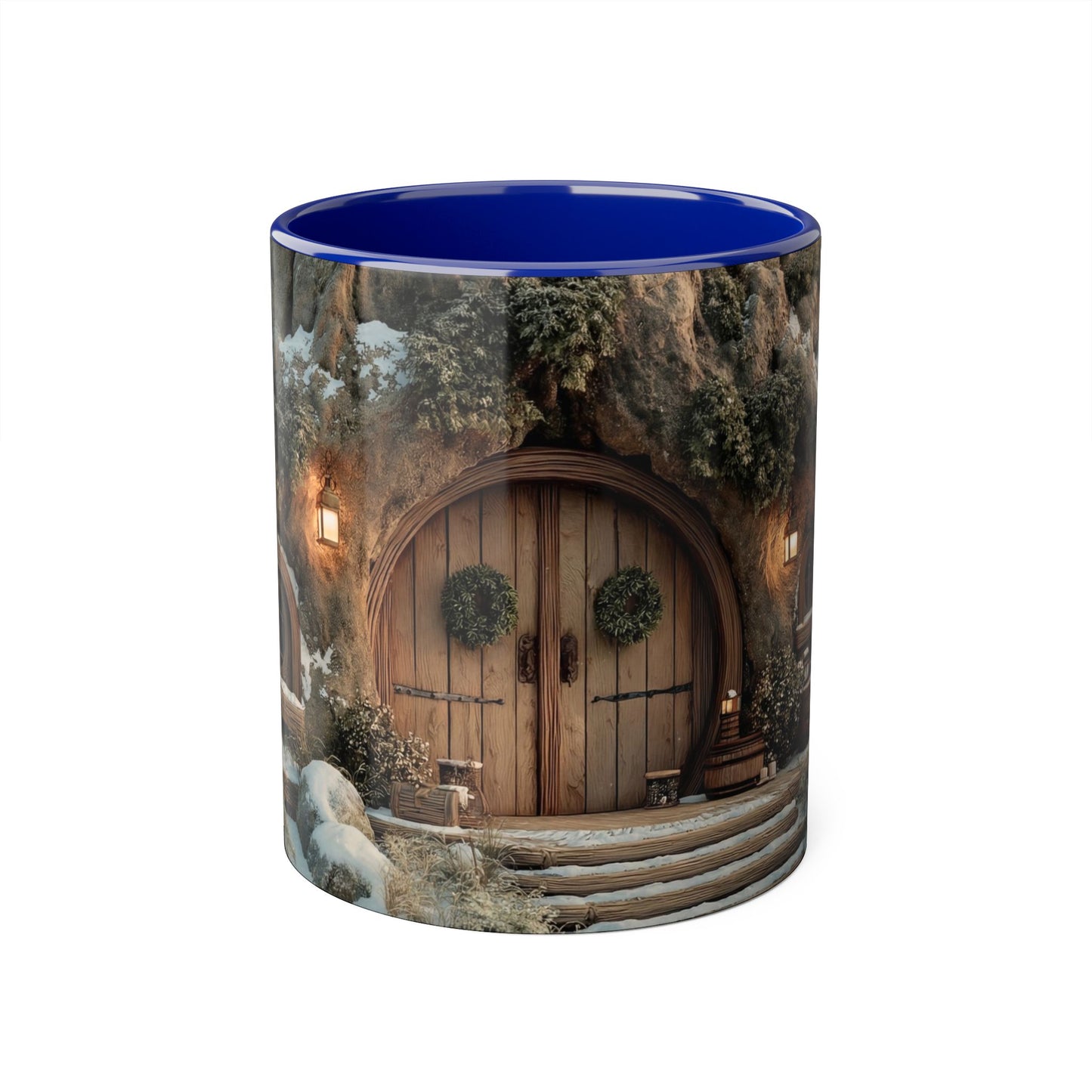 Hobbit Hill Accent Mugs, 11oz – Snow-Kissed Stone Doorway