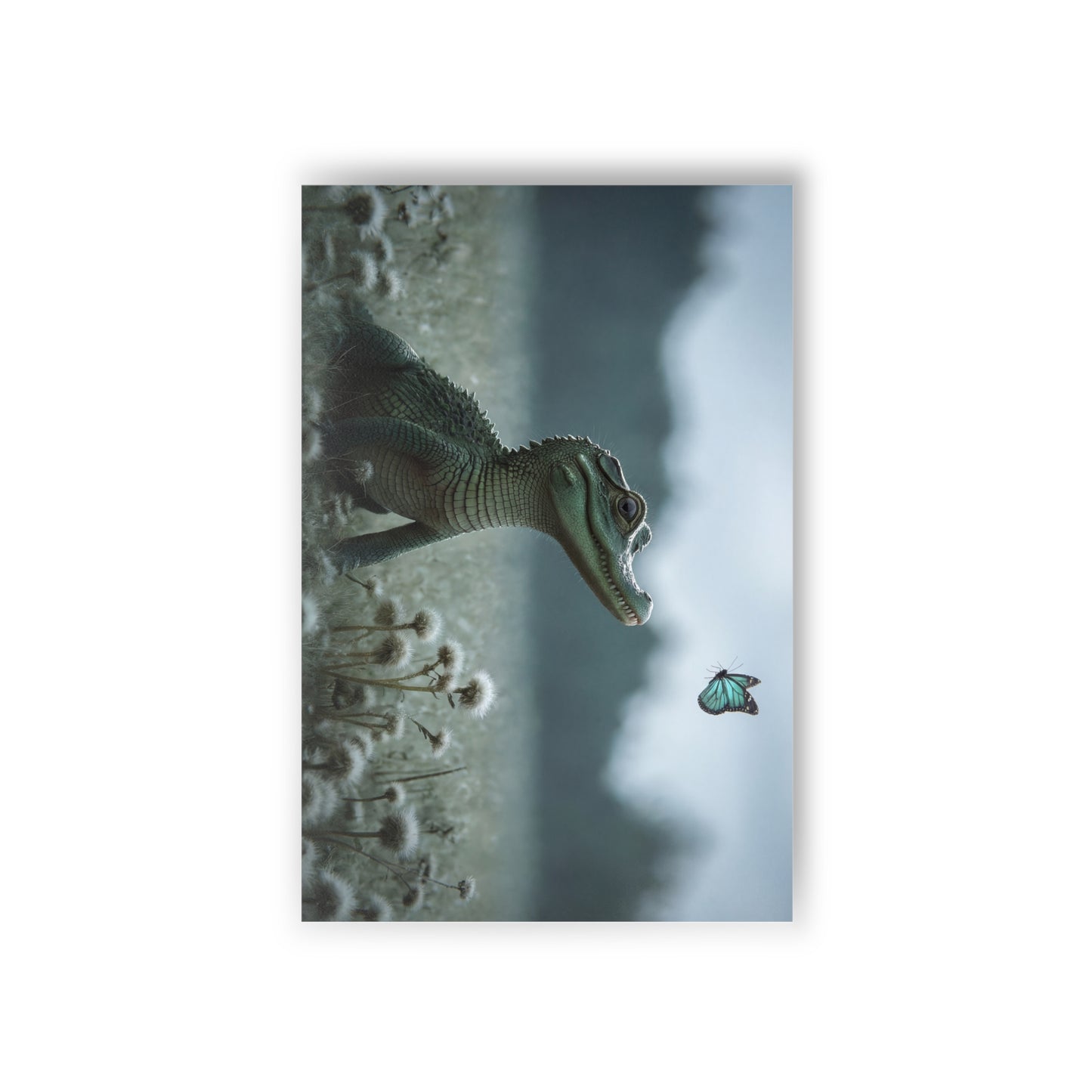 Crocodile Butterfly Postcards (10pcs) – Emerald Guardian Meadow Scene