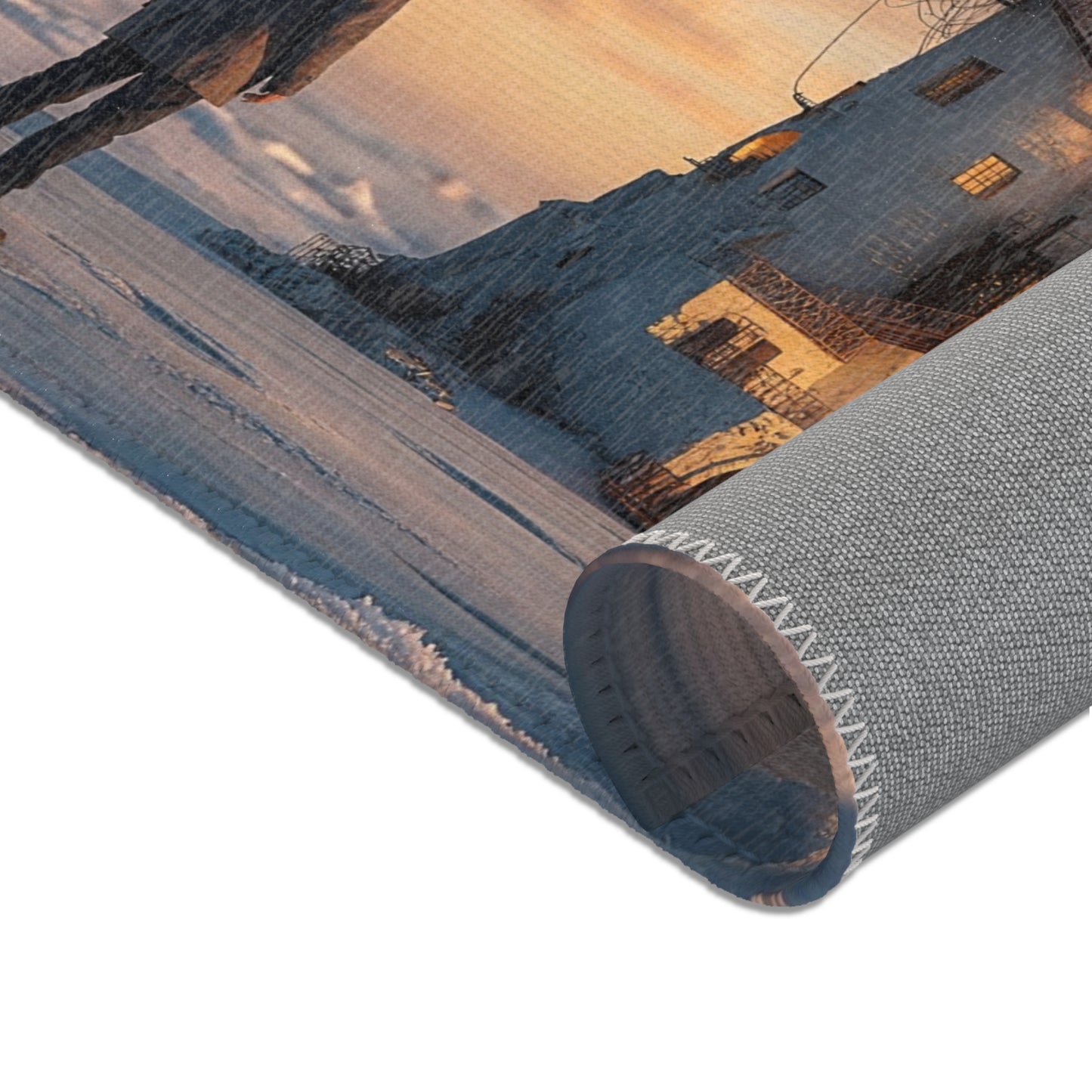 Lighthouse Keeper’s Solitude Area Rug – Arctic Twilight Beacon