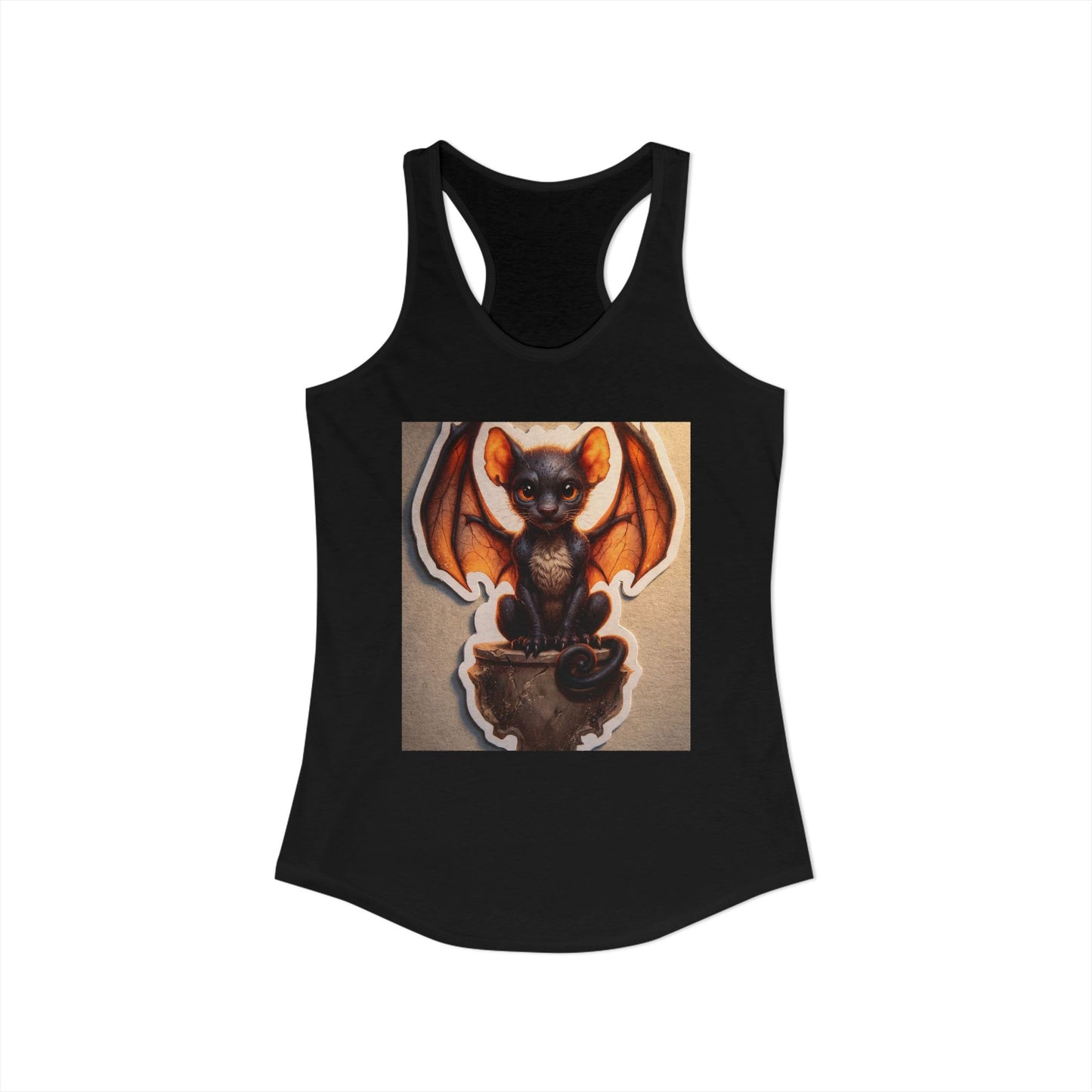 Amber Winged Bat Guardian Tank – Midnight Sentinel Racerback