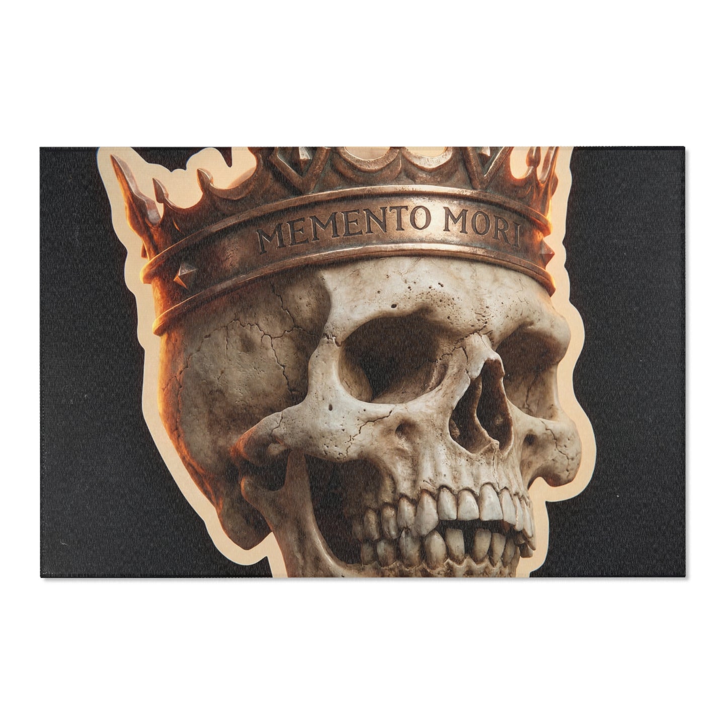 Crowned Skull Area Rug – Memento Mori Regal Warning