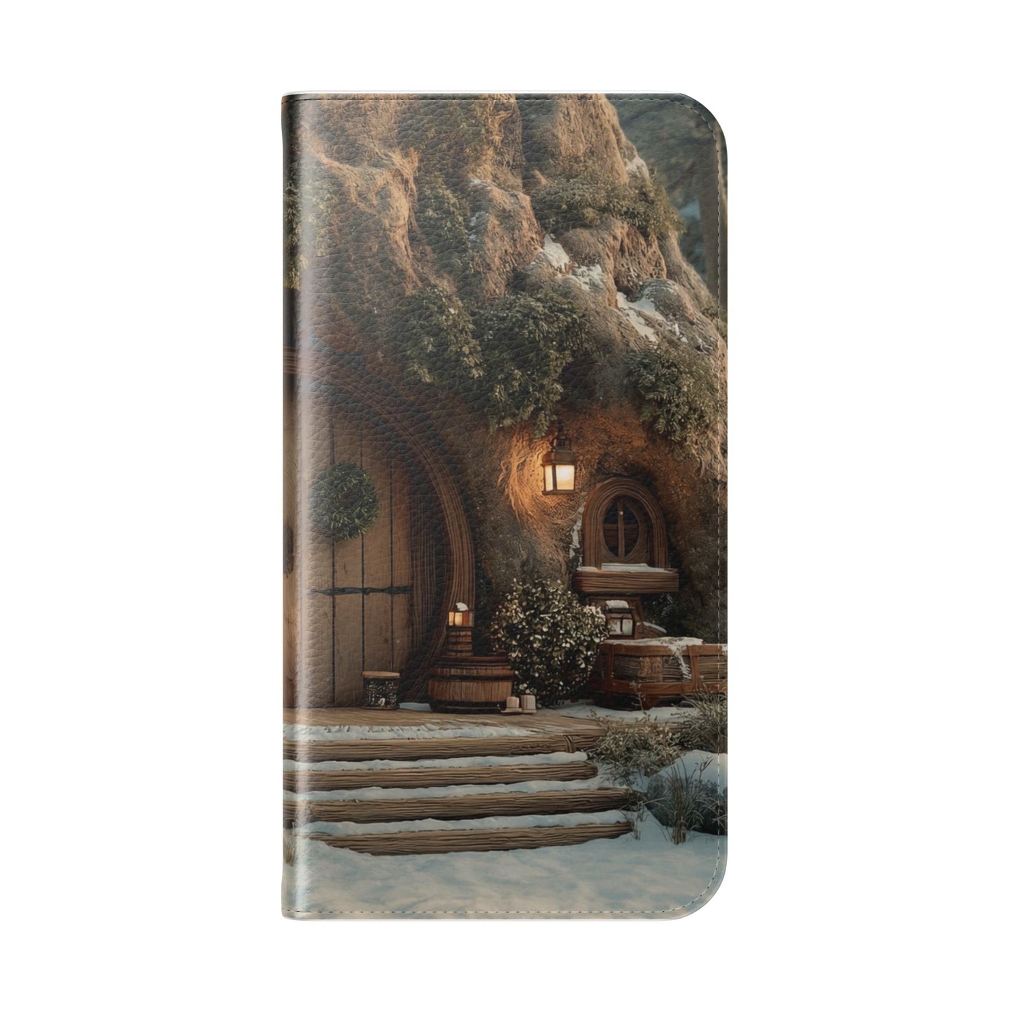 Hobbit Hole Flip Cases – Cozy Winter Doorway Scene