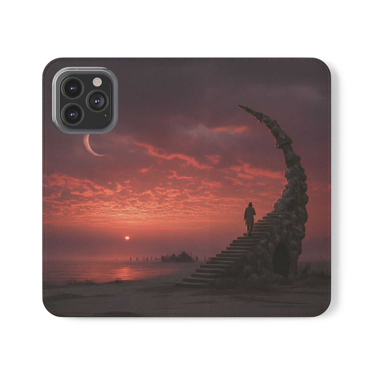 Twilight Sentinel Flip Cases – Moonlit Stairway to the Horizon