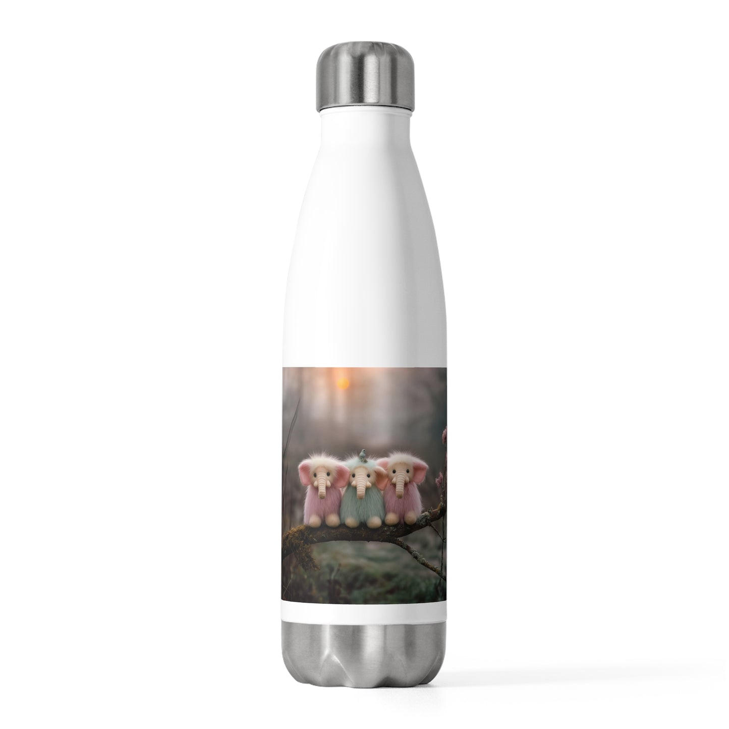 Three Furry Elephant Buddies 20oz Insulated Bottle – Dawn’s Whisper Forest Friends