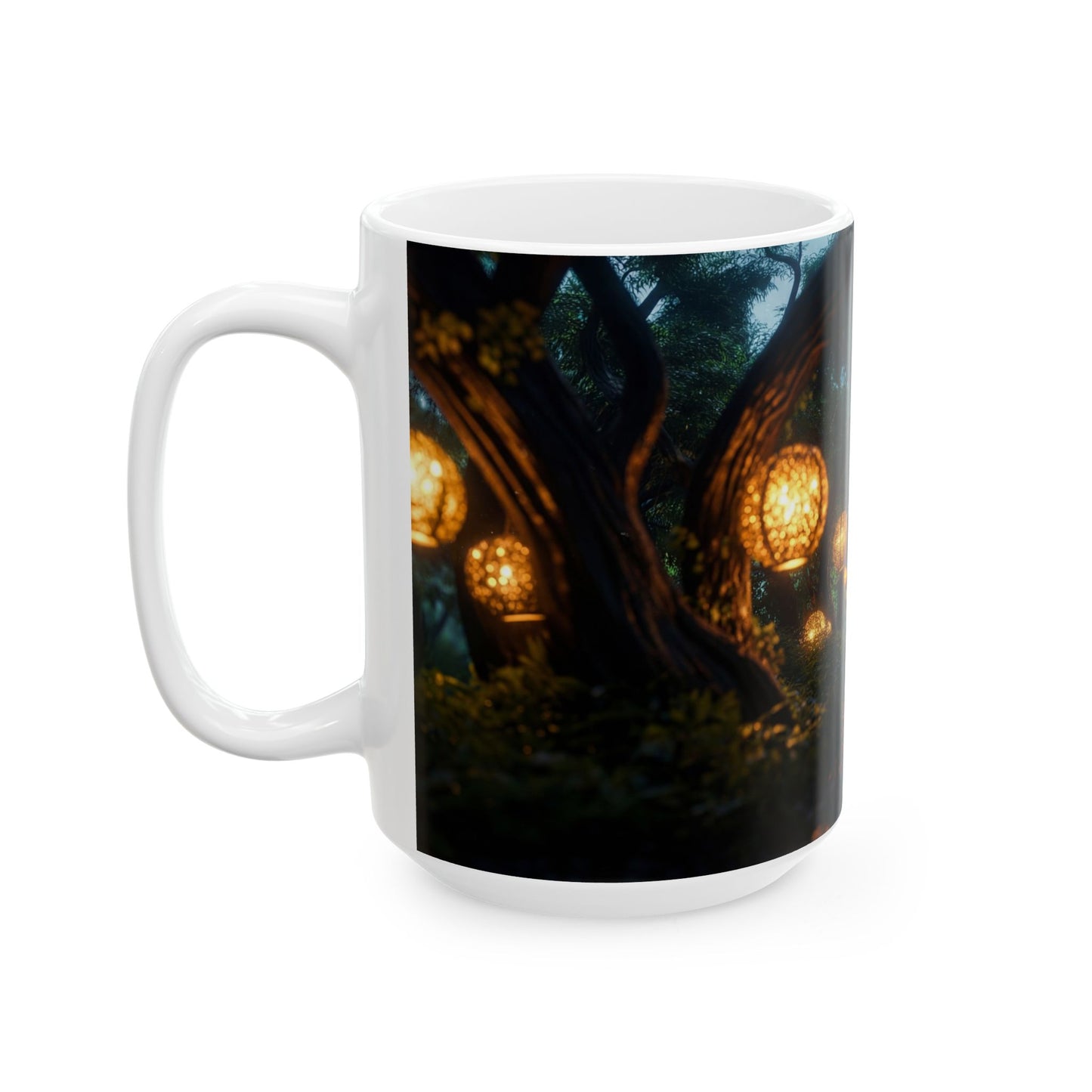 Luminary Grove Ceramic Mug – Golden Lantern Pathway