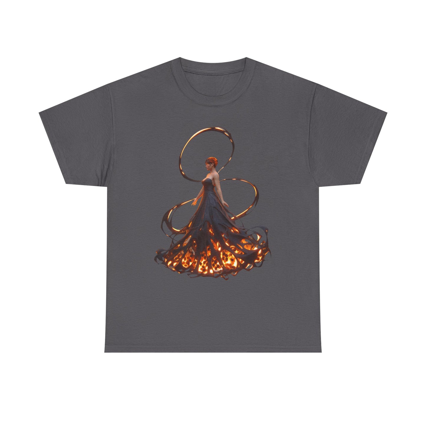 Ember-Winged Sentinel Tee – Molten Halo and Glowing Lattice Design