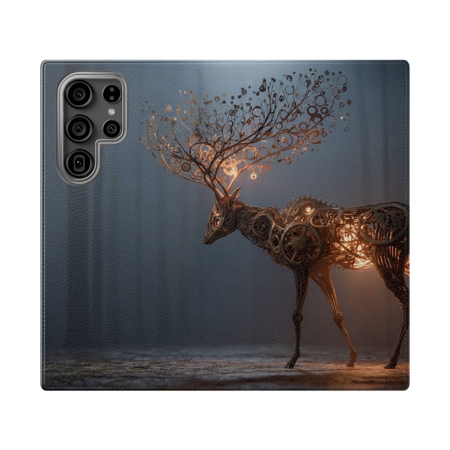 Mechanical Deer Flip Cases – Gears and Twilight Forest Guardian