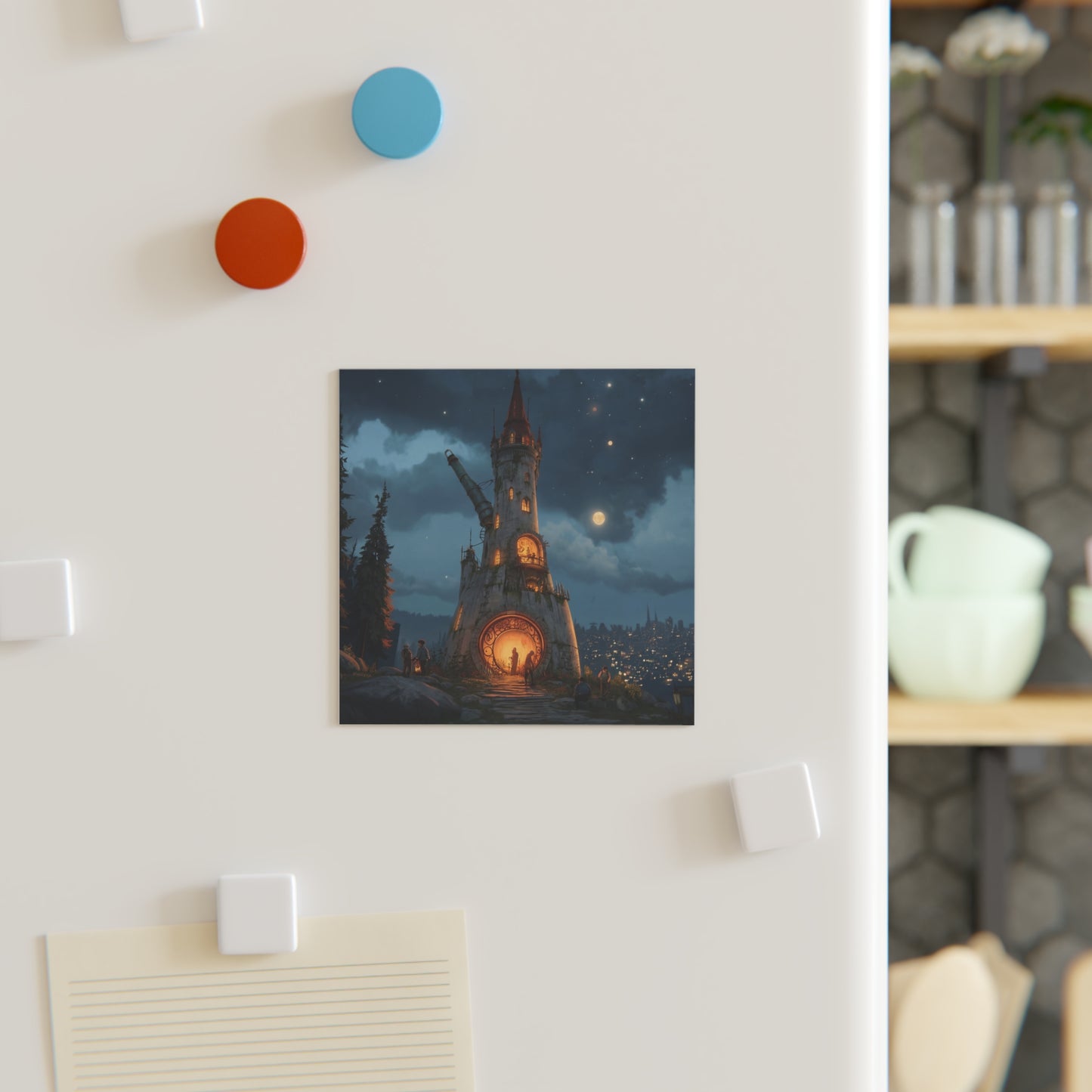 Moonlit Observatory Tower Magnet – Whispers of the Starry Sky