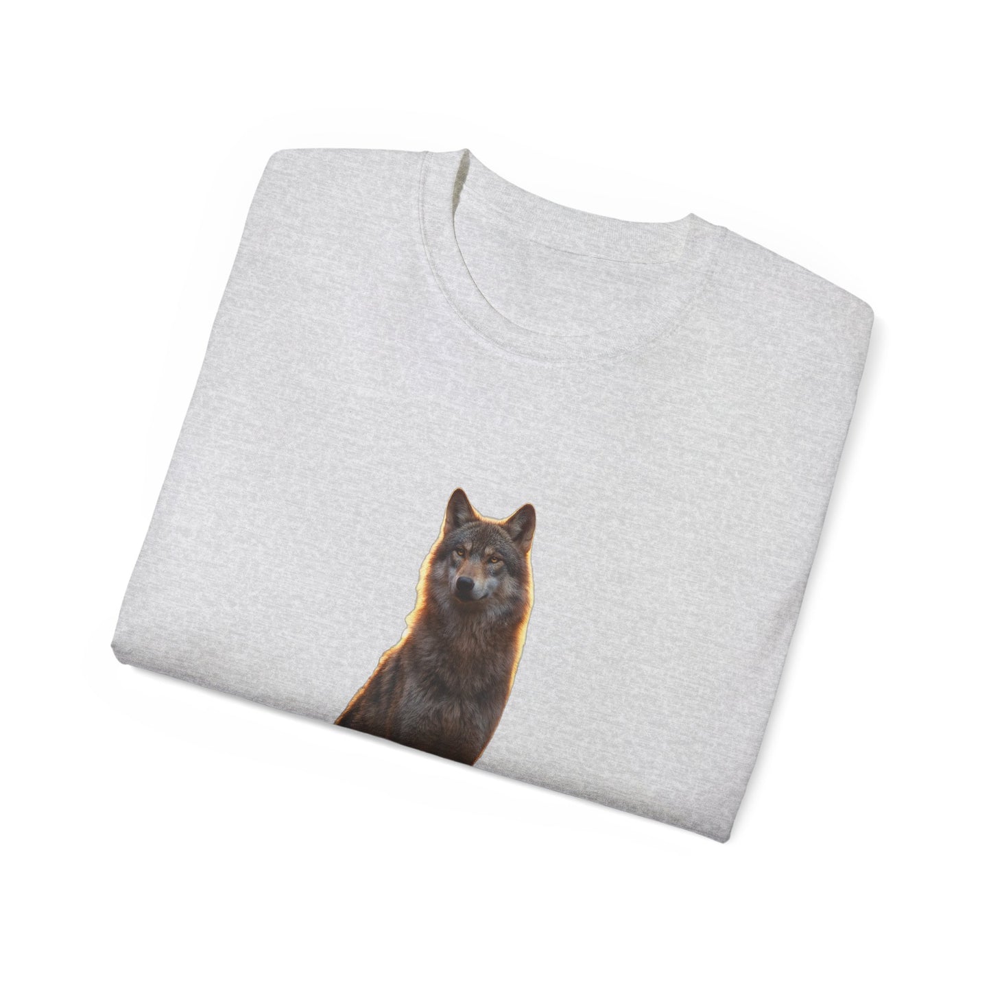 Golden Hour Wolf Unisex Ultra Cotton Tee – Silent Sentinel Portrait