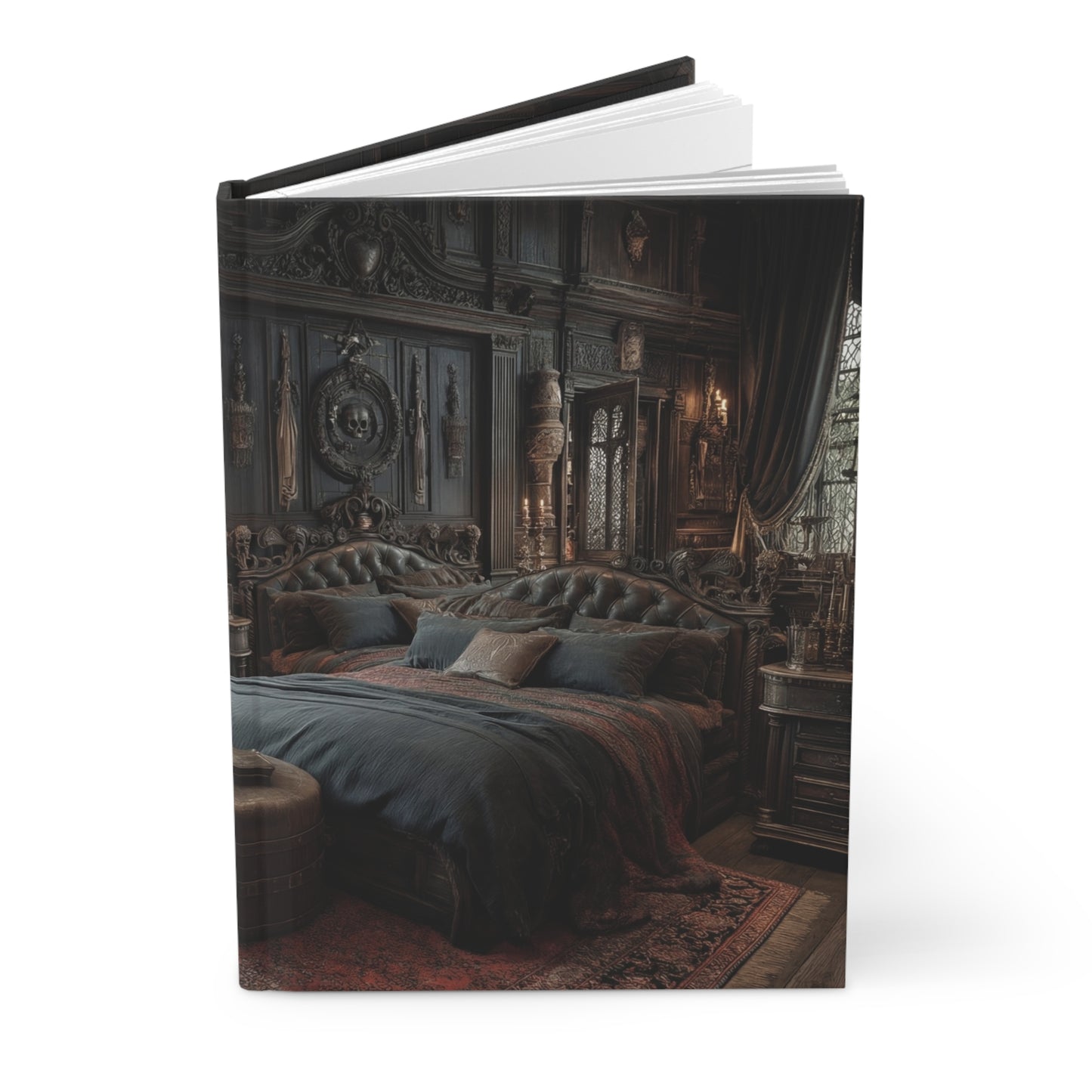 Gothic Library Bedchamber Hardcover Journal Matte – Whispers of Velvet and Shadow