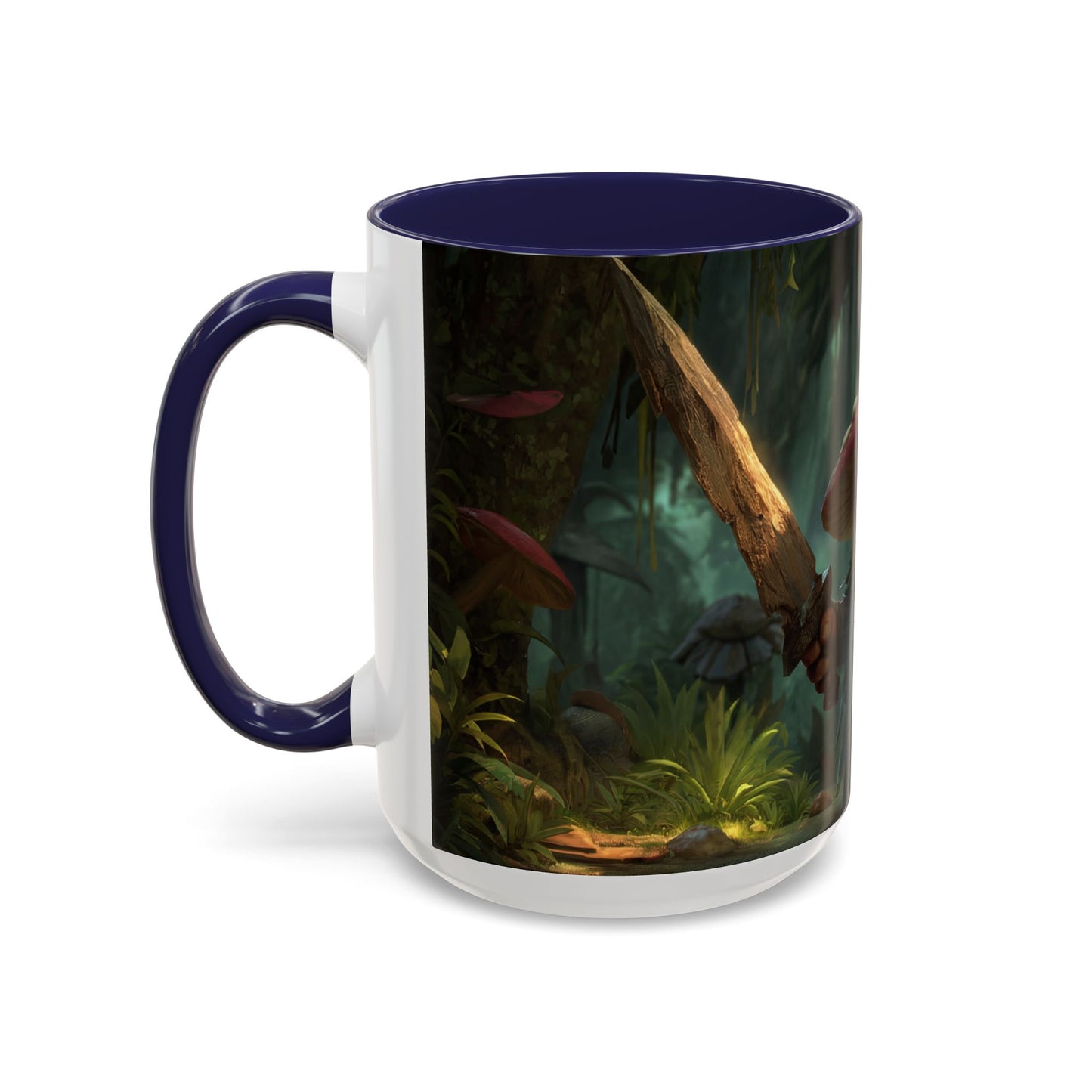Mushroom Knight Accent Coffee Mug – Verdant Forest Guardian Sentinel