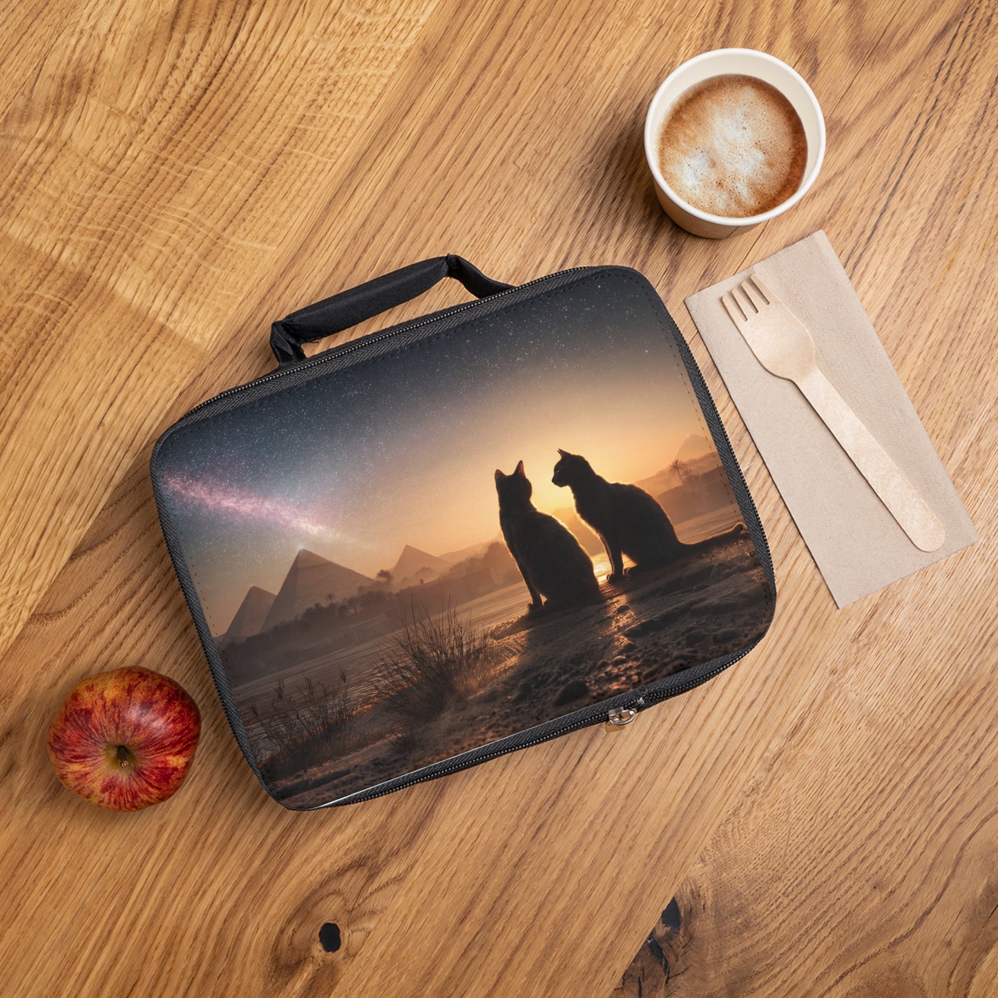 Starlit Pyramids Cat Lunch Bag – Whispers of Ancient Nights