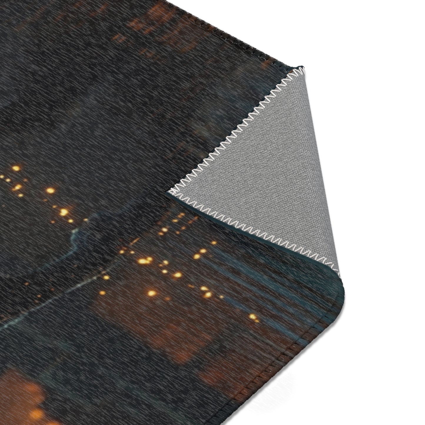 Starlit Cat in Pyramids Area Rug – Midnight Nile Guardian