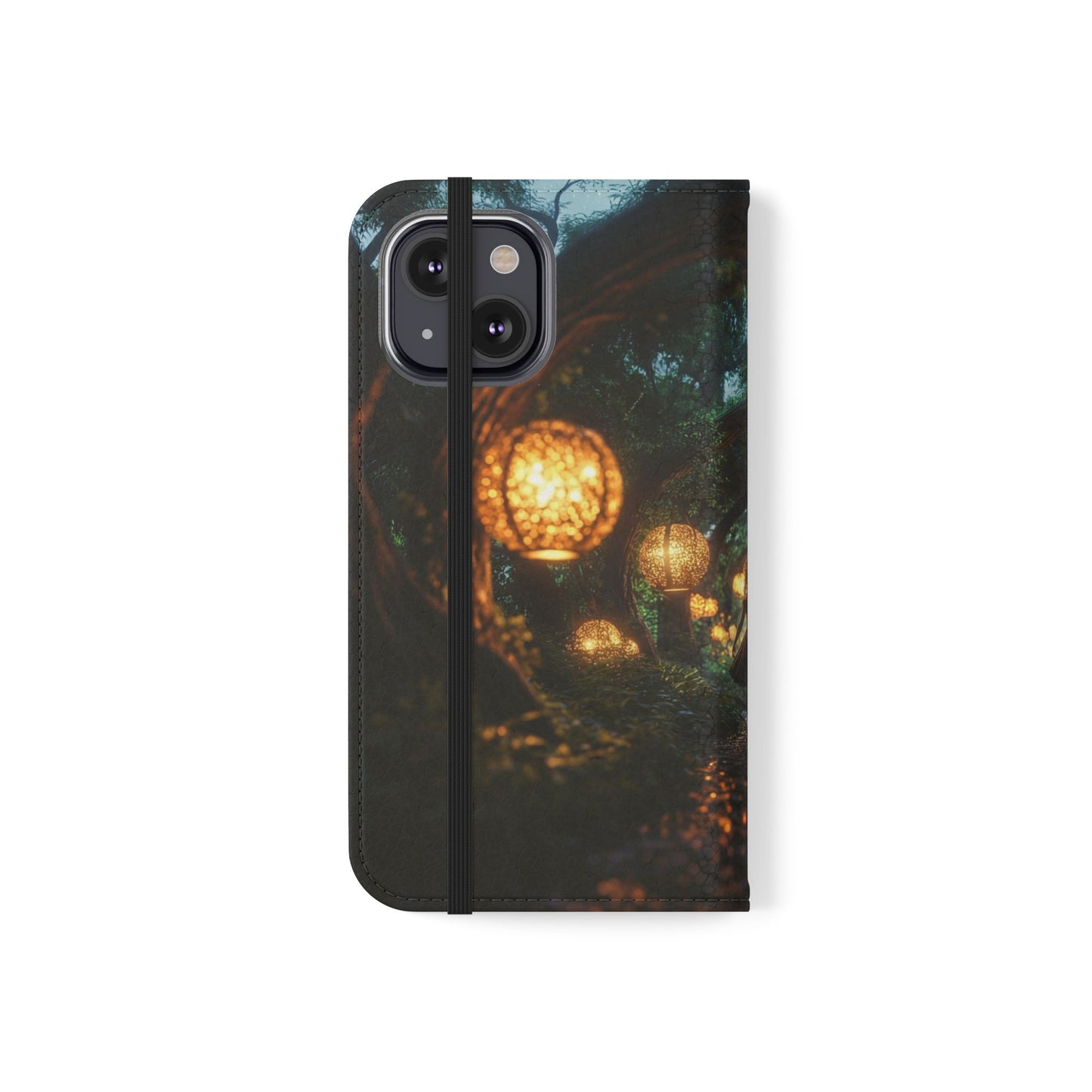 Lantern Archway Flip Cases – Girl Walking Through Forest Tunnel Art Case