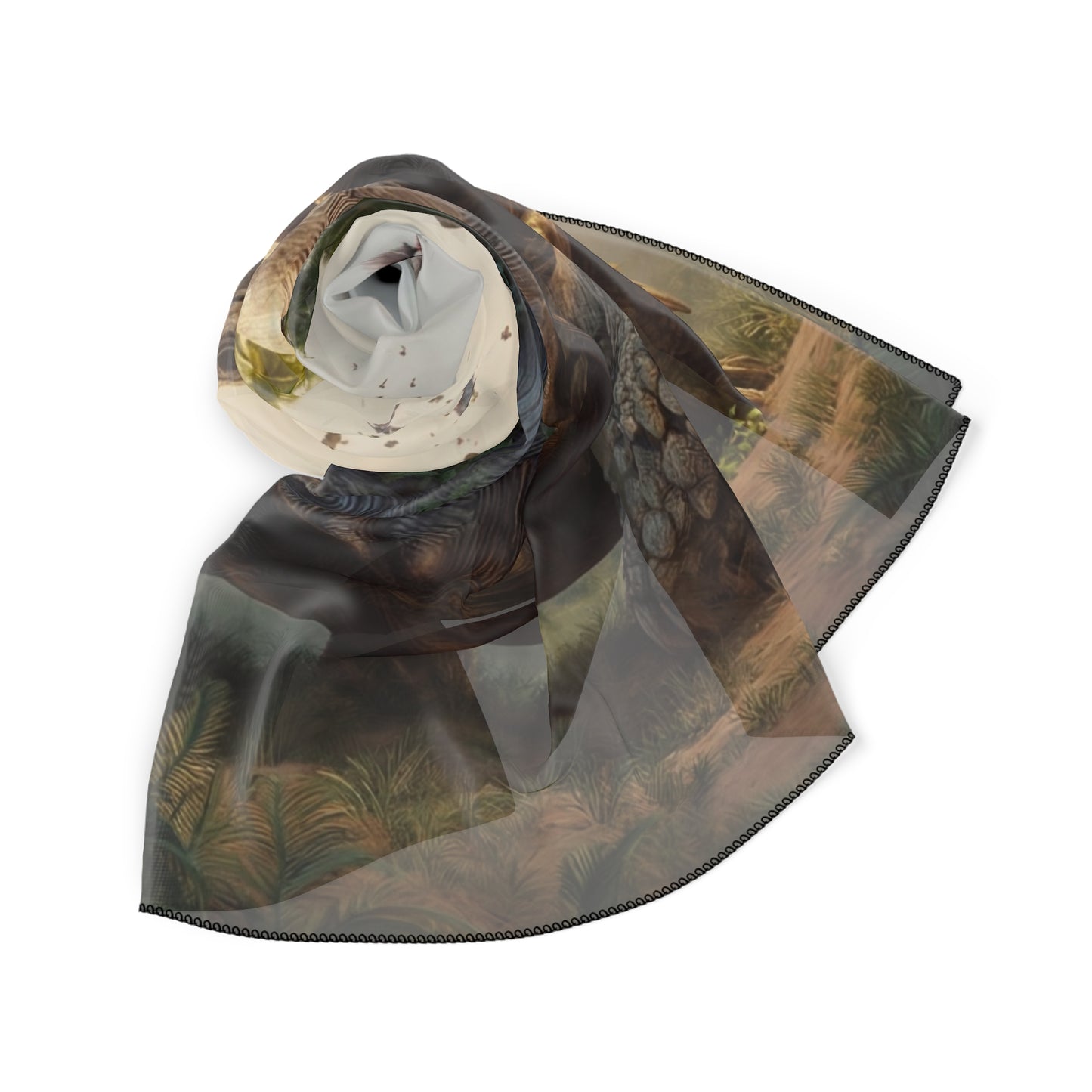Castle on the Turtle Poly Scarf – Dawn’s Whispering Sanctuary