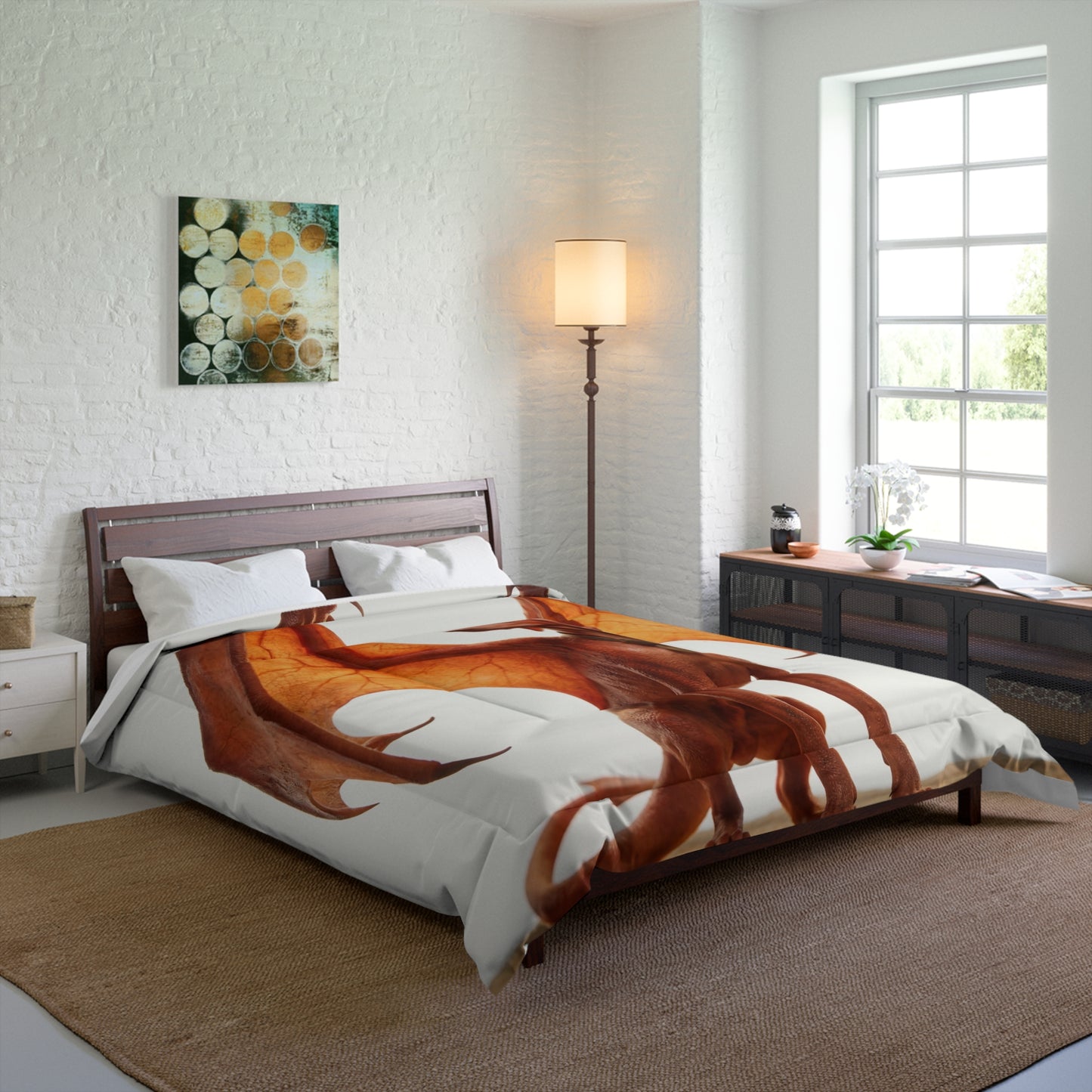 Winged Hound Comforter – Sunset Ember Guardian