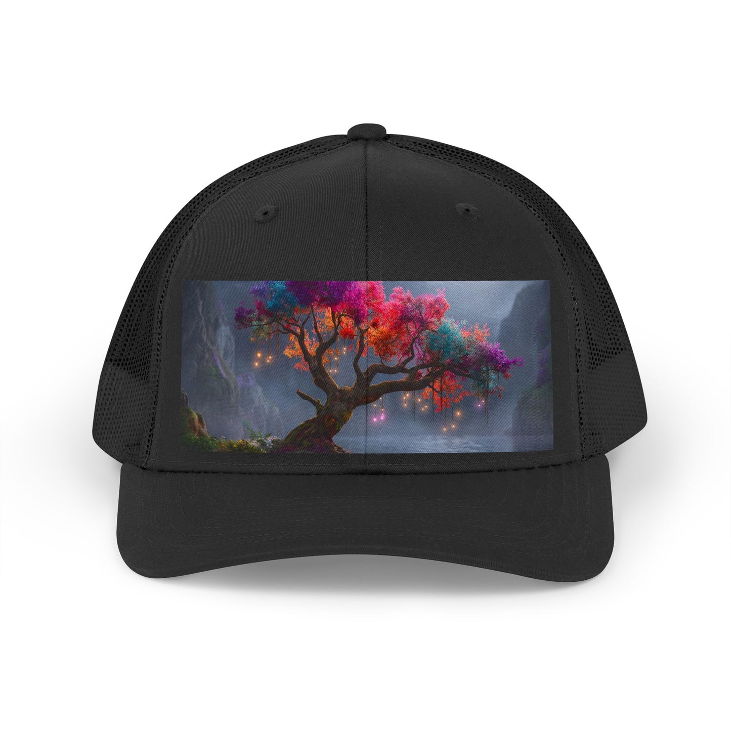 Prism Tree Trucker Retro Hat – Twilight Lantern Grove Visor