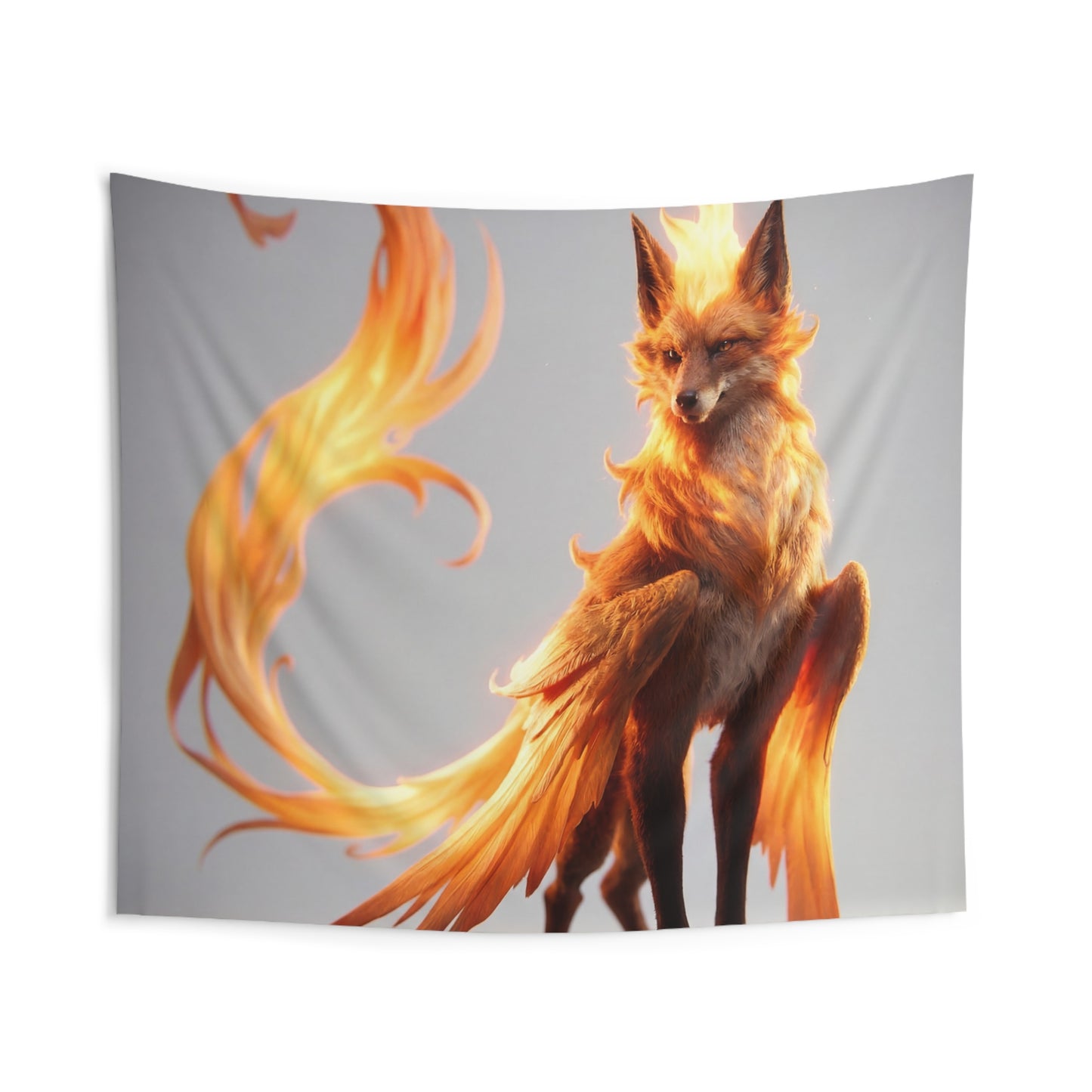 Phoenix Fox Indoor Wall Tapestries – Radiant Flame Guardian