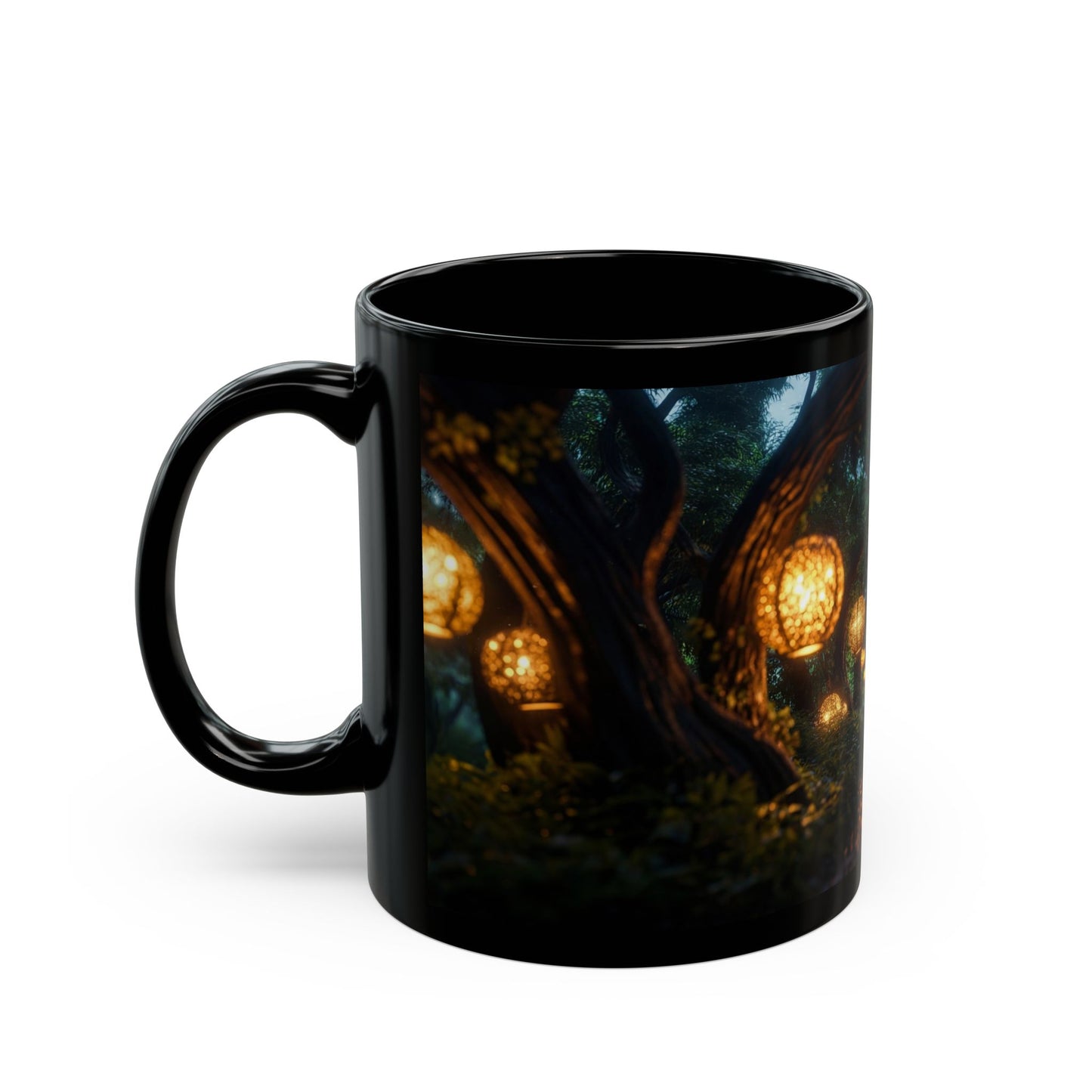 Luminous Lantern Grove Mug – Whispering Pathway Through Ancient Trees