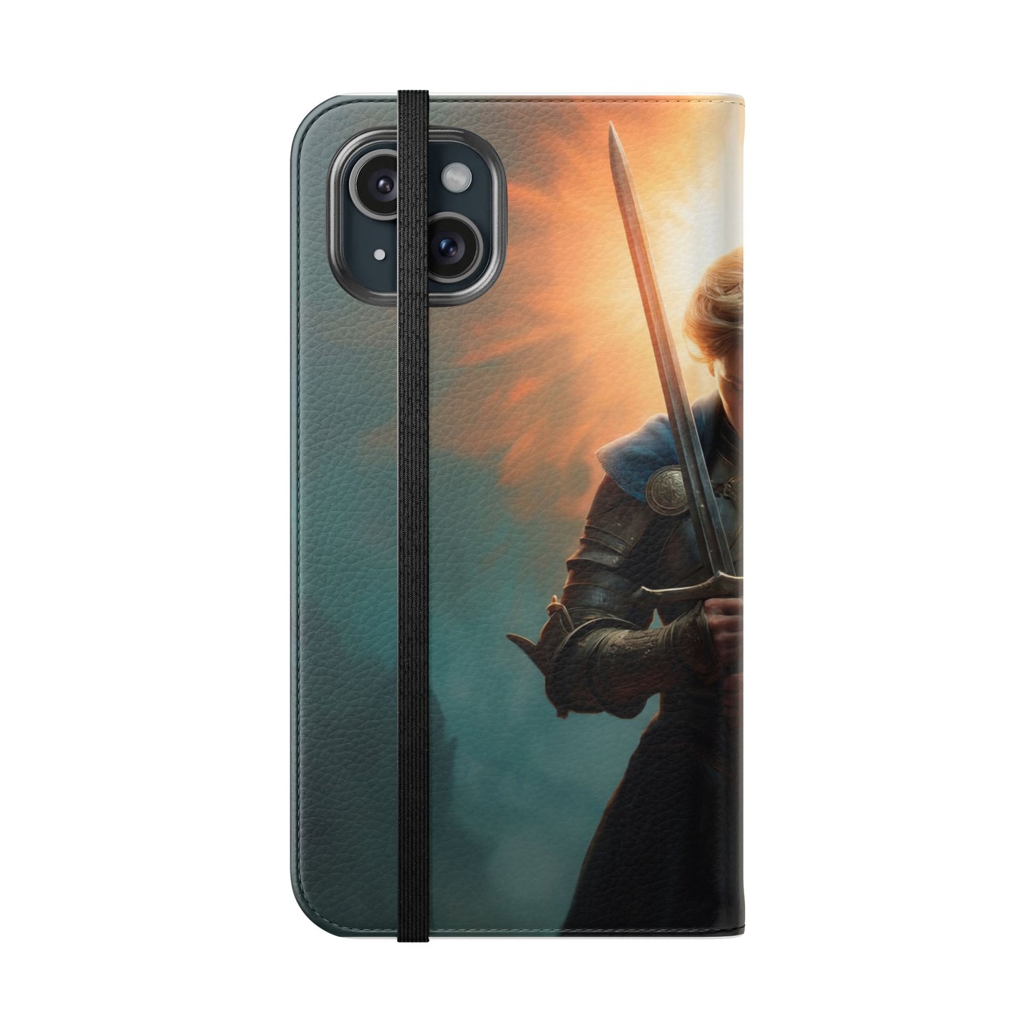 Dawn-Forged Knight Flip Cases – Radiant Armor Against Misty Skies