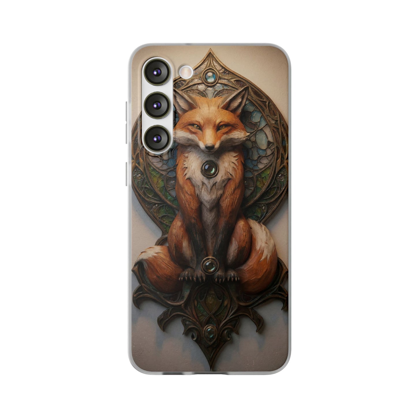 Fox Sentinel Flexi Cases – Amber Glow Through Stained Glass