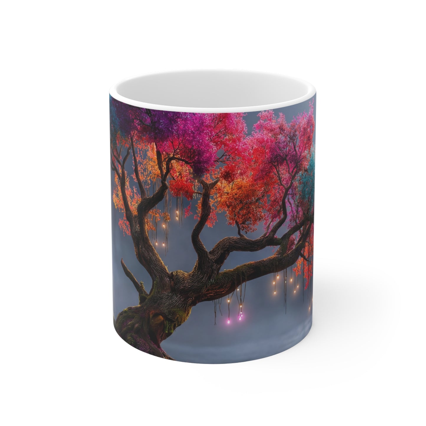 Chromatic Dream Tree Ceramic Mugs (11oz\15oz\20oz) – Moonlit Spectrum Sentinel