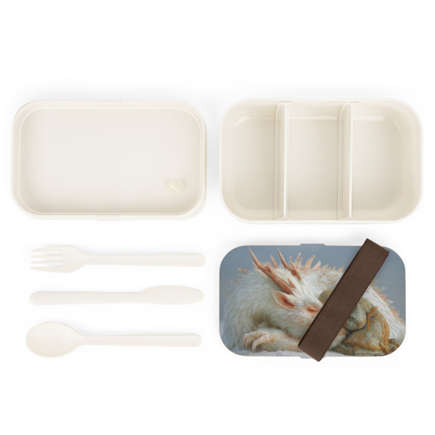 Dragon Guardian Bento Lunch Box – Snowbound Slumber with a White Wyrm