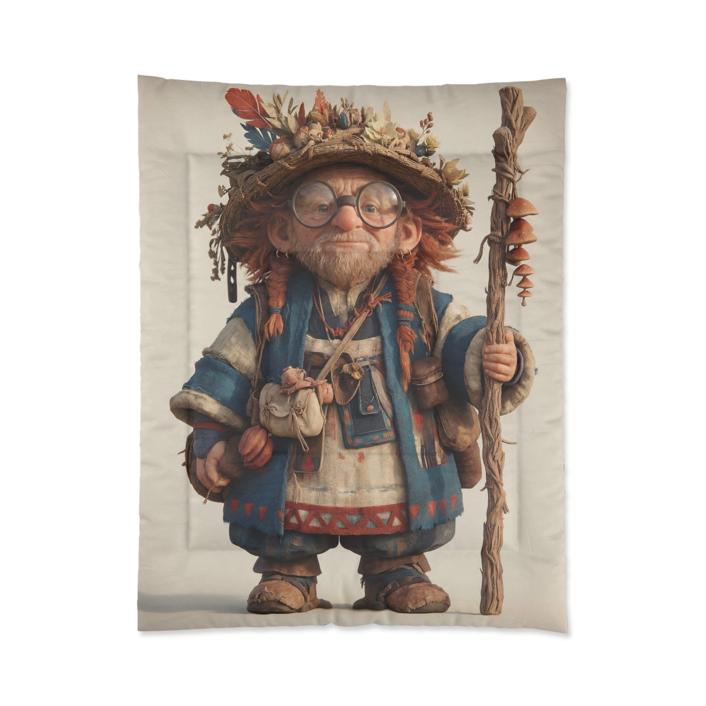 Wandering Herbalist Comforter – Whimsical Forest Guide Dreamscape