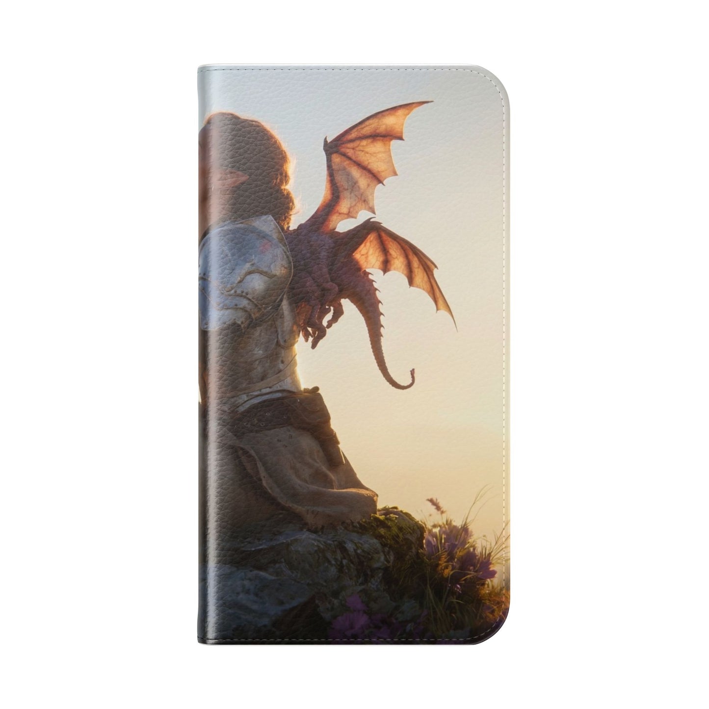 Dragon Knight Flip Cases – Sunlit Sentinel with Mini Drake and Sword