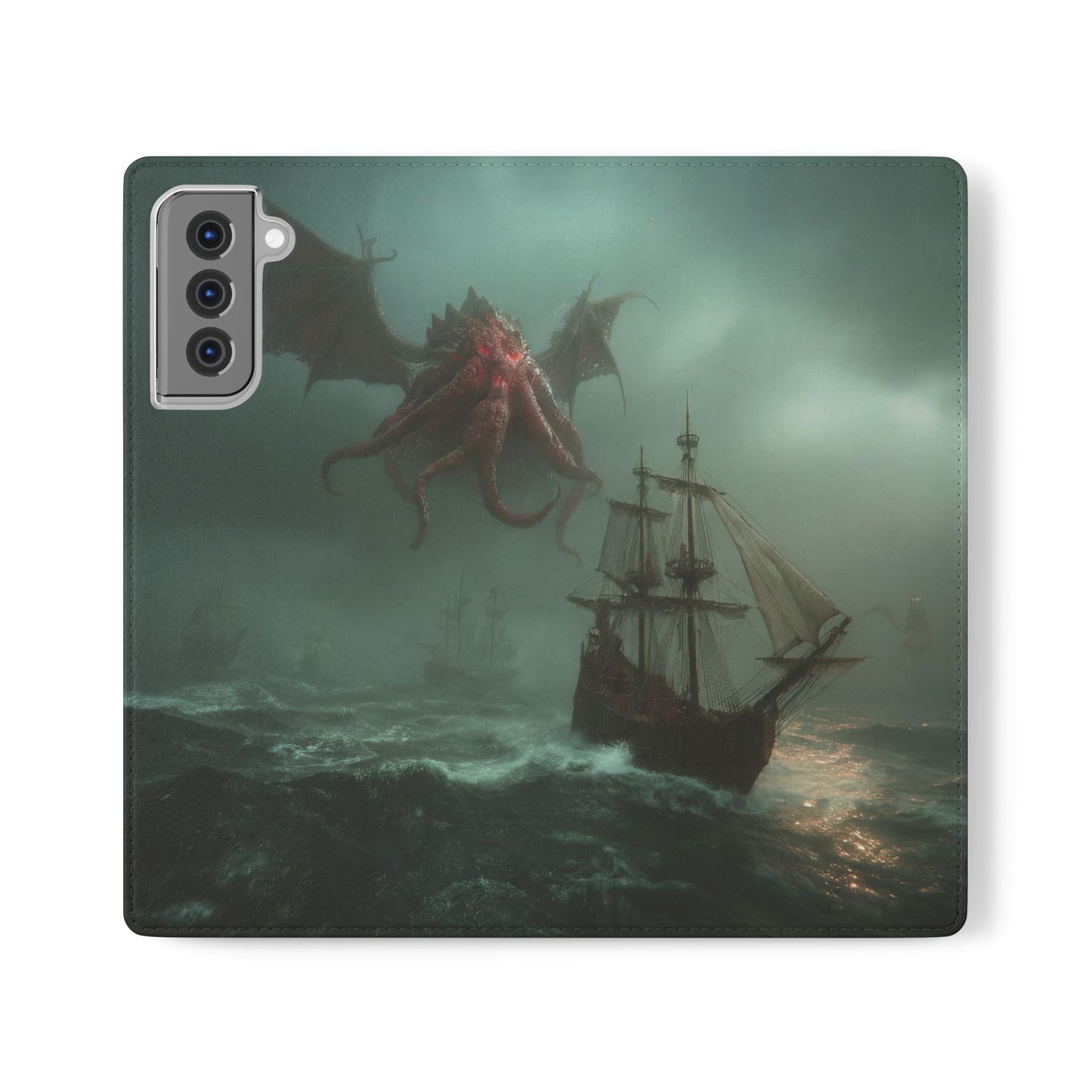 Leviathan Dragon Flip Cases – Crimson Sentinel at Sea