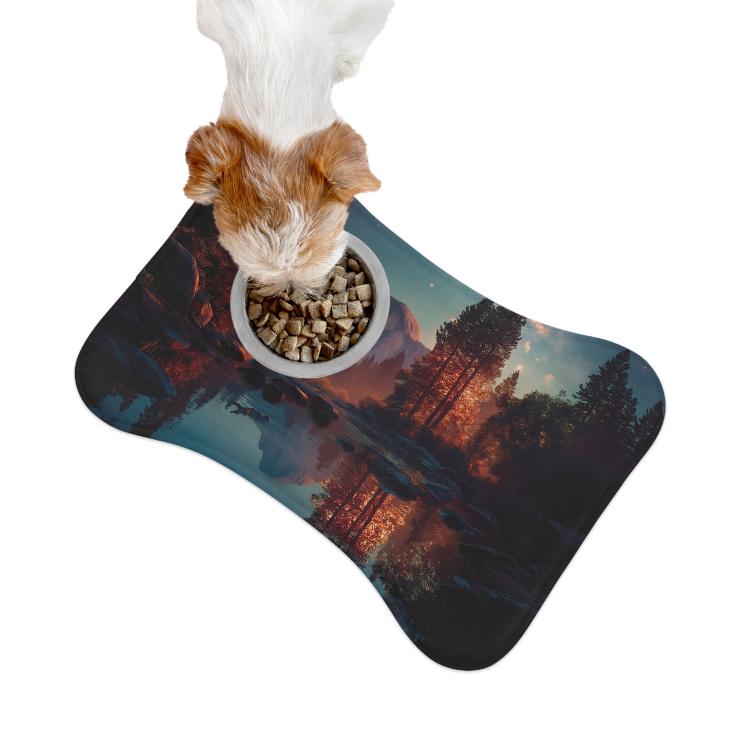 Starlit Yosemite River Mat – Crimson Twilight Reflections