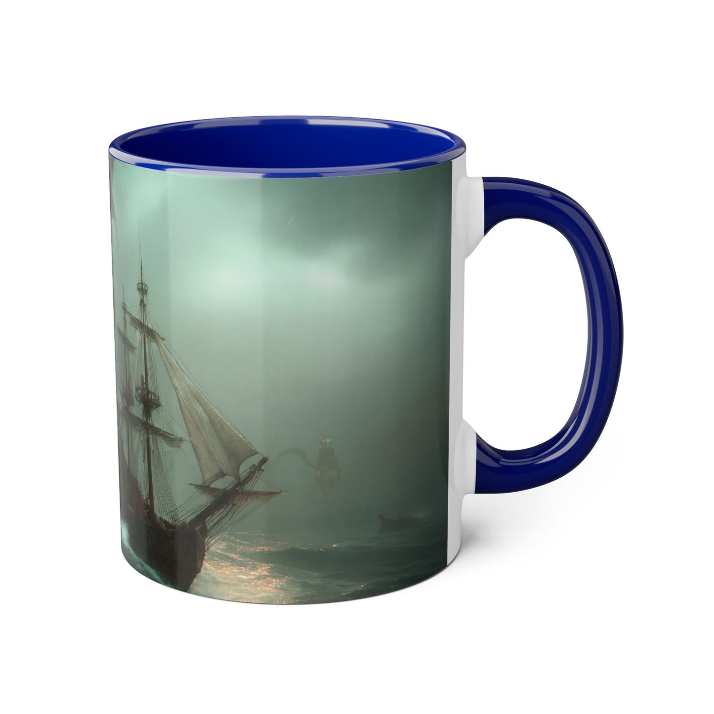 Leviathan’s Dawn Accent Mugs, 11oz – Crimson Sentinel Stormship Scene