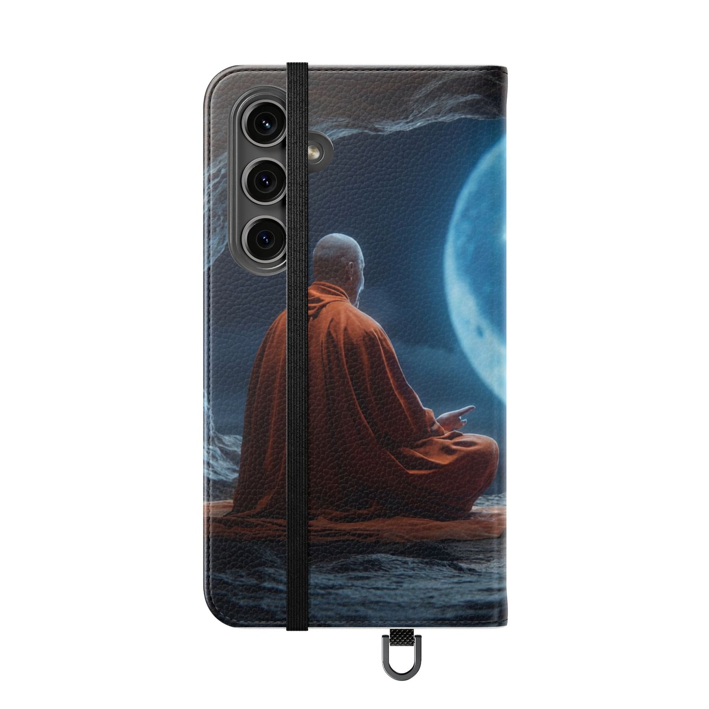 Lunar Meditation Flip Cases – Serene Monk Under Moonlight
