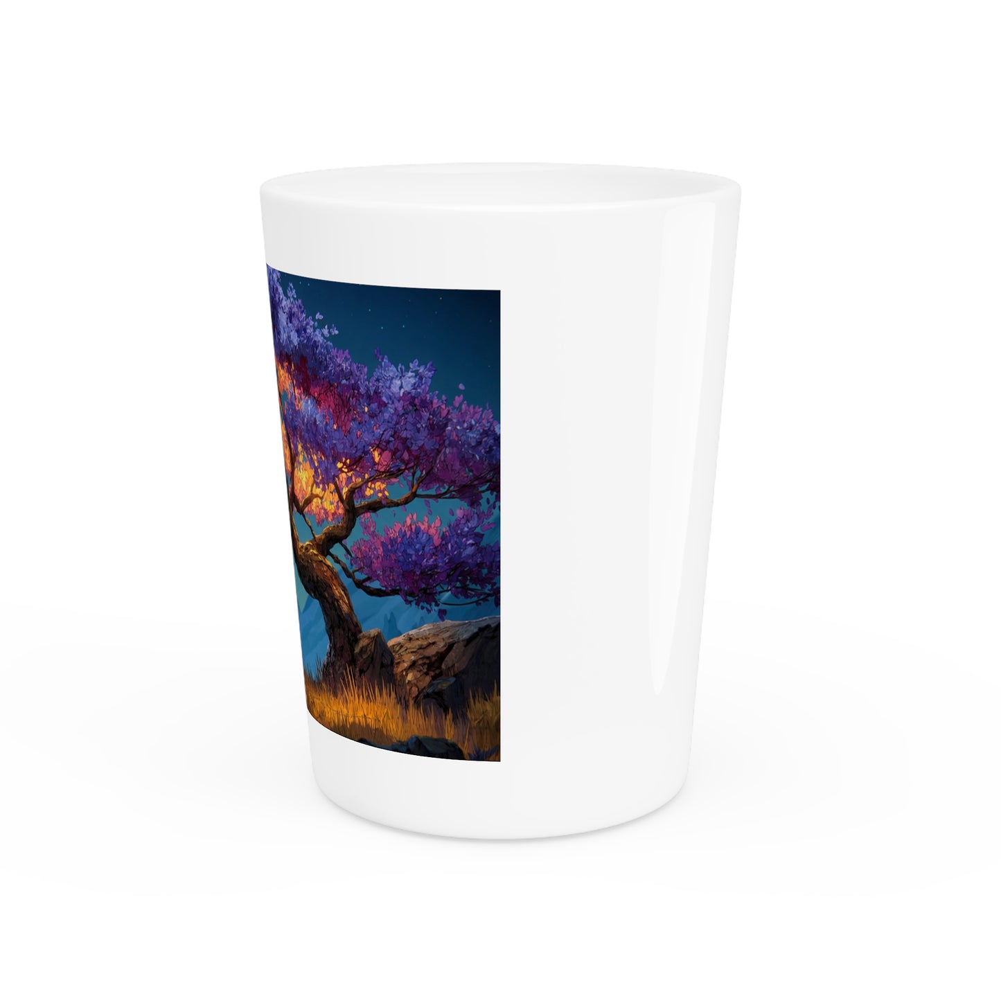 Celestial Tree Shot Glass – Twilight Bloom Dreamscape
