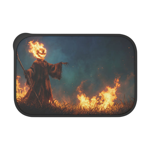 Fiery Headed Scarecrow PLA Bento Box with Band and Utensils – Twilight Harvest Guardian