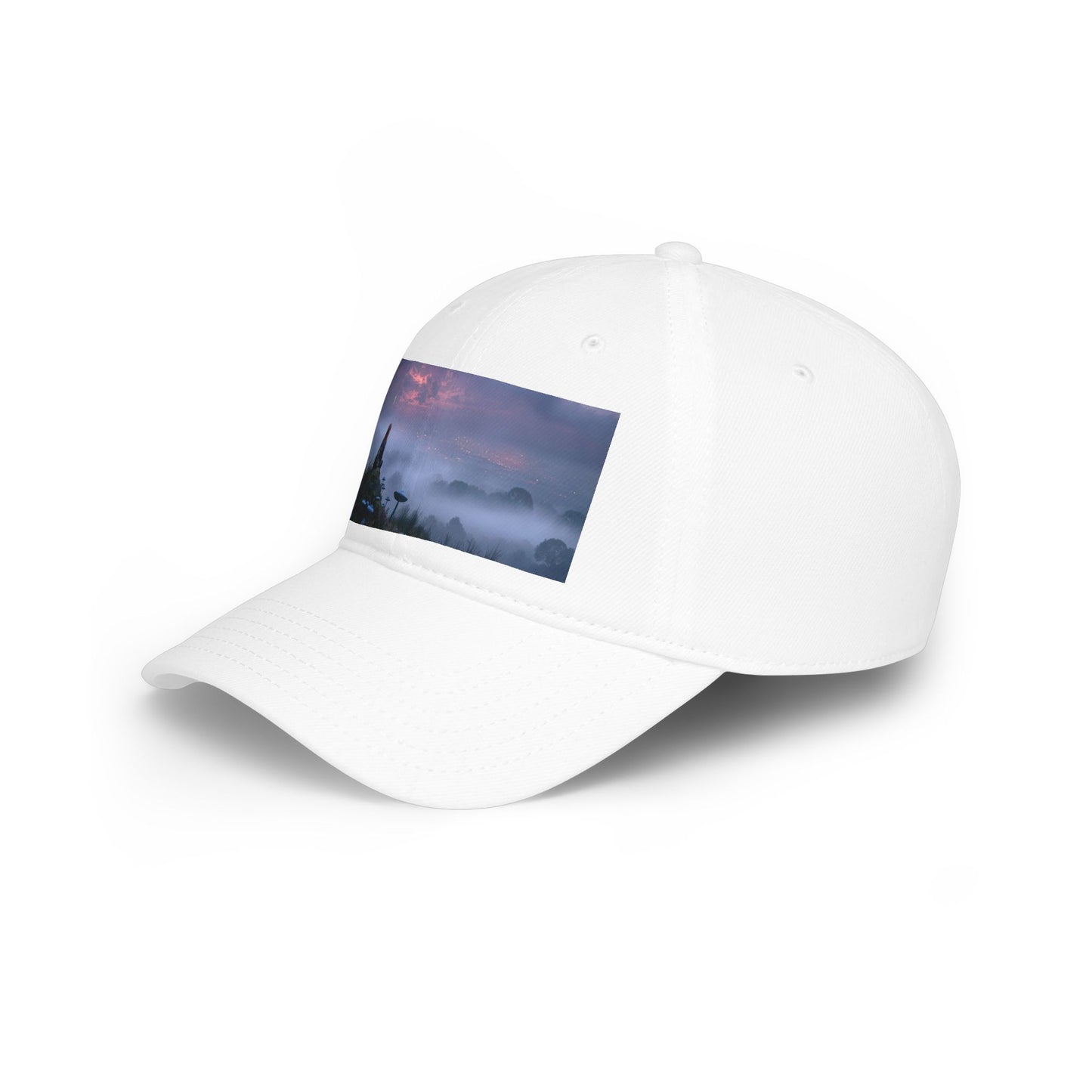 Misty Mountain Moonlight Low Profile Baseball Cap – Red-Haired Wanderer at Twilight