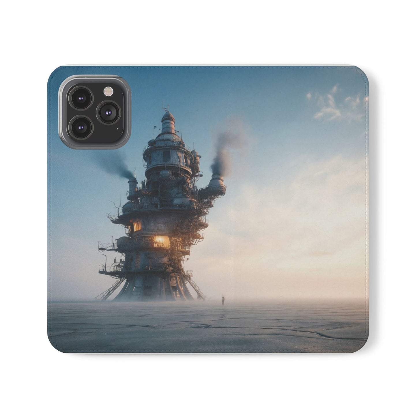 Steam-Stack Tower Flip Cases – Industrial Dawn Sentinel