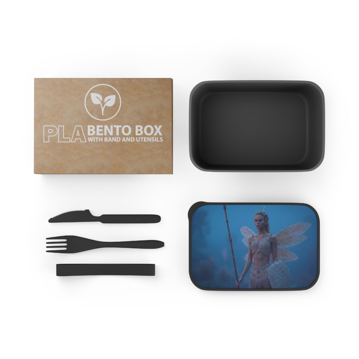Celestial Guardian Fairy PLA Bento Box with Band and Utensils – Twilight Realm Keeper