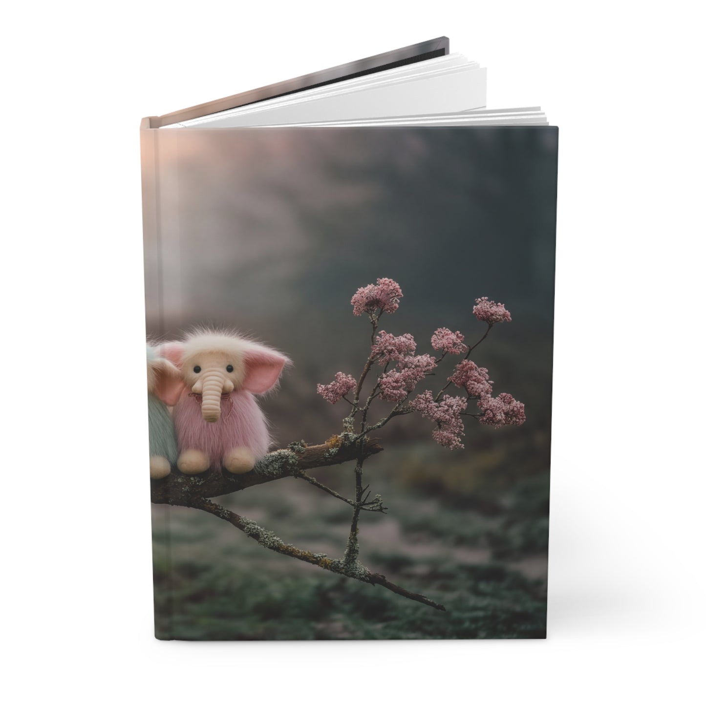 Three Furred Elephants Hardcover Journal Matte – Twilight Meadow Guardians