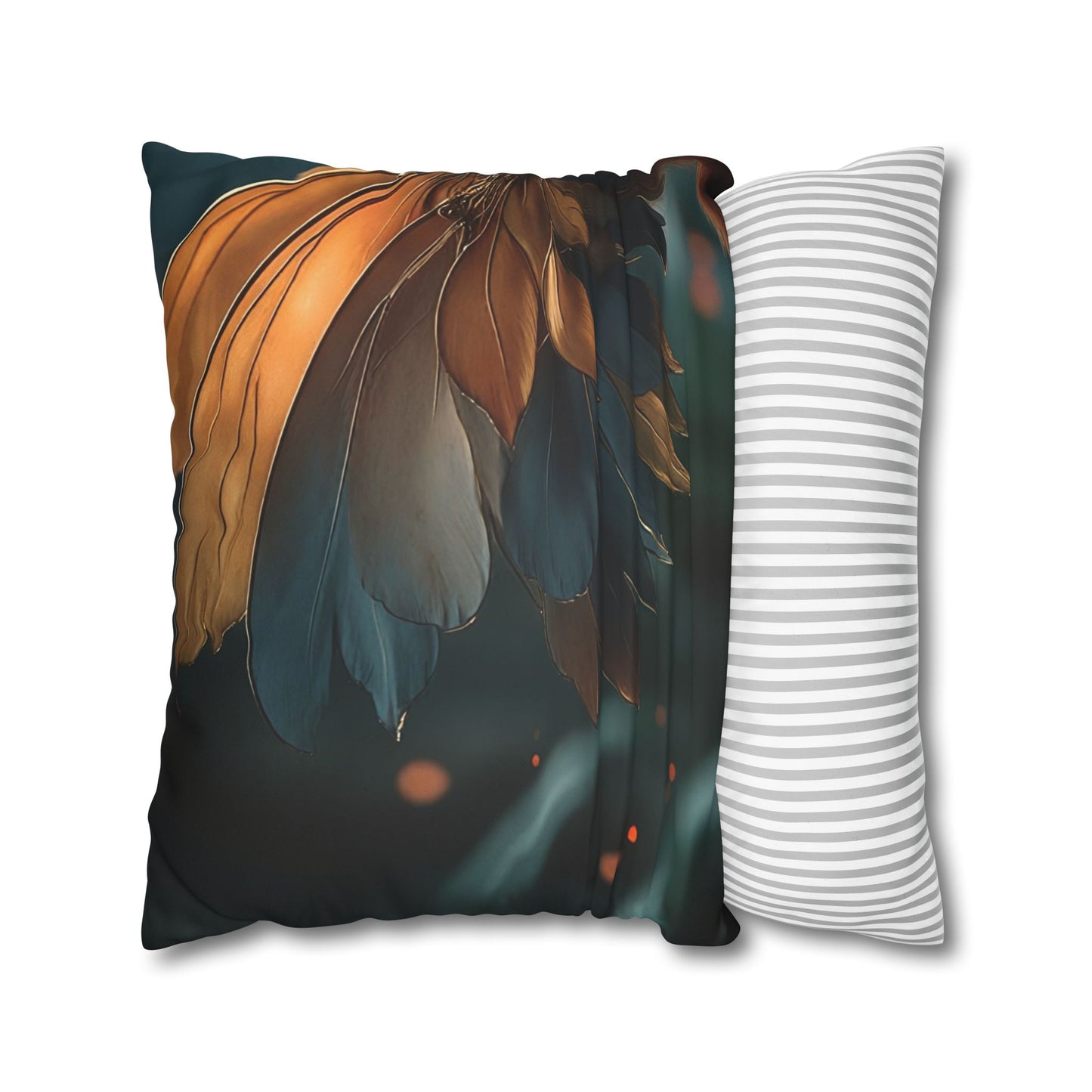 Winged Monkey Guardian Pillowcase – Amber Feathered Sentinel Resting on Moss
