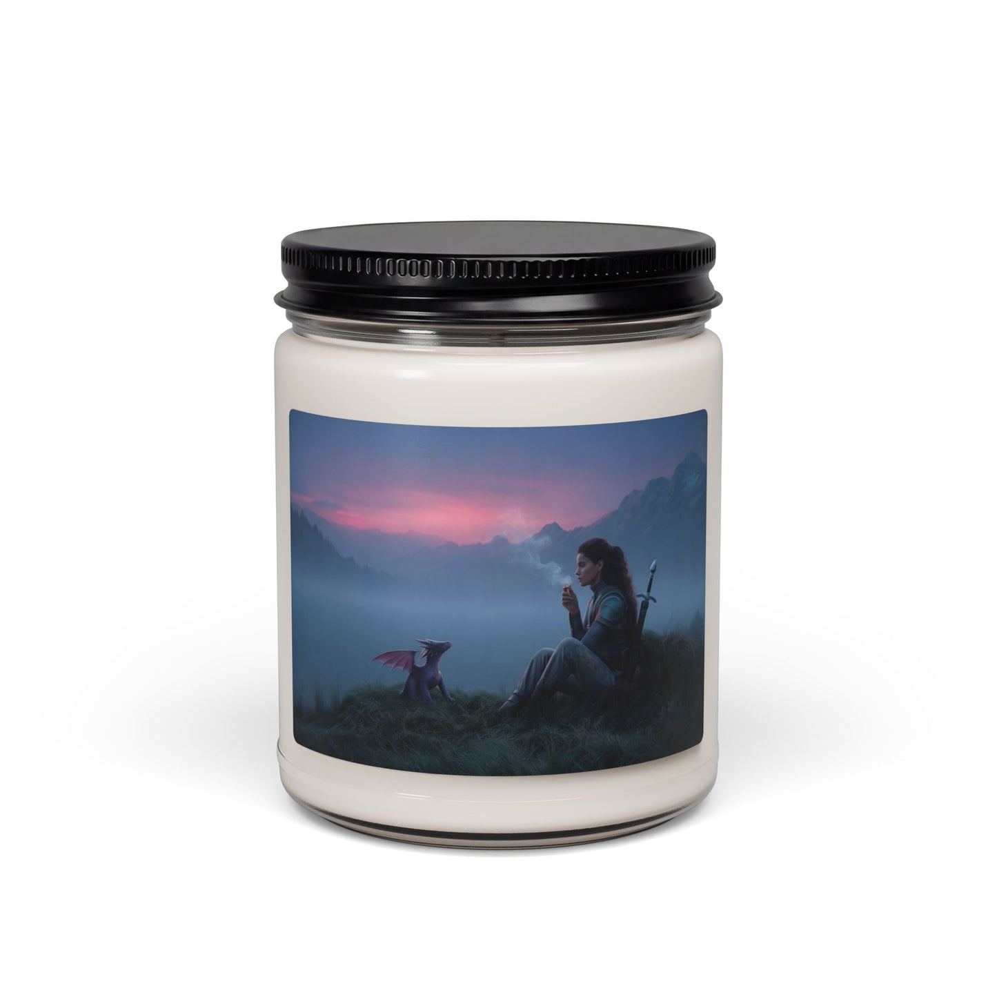 Dragon Rider Sunset Scented Soy Candle, 9oz – Misty Peaks and Whispered Bonds