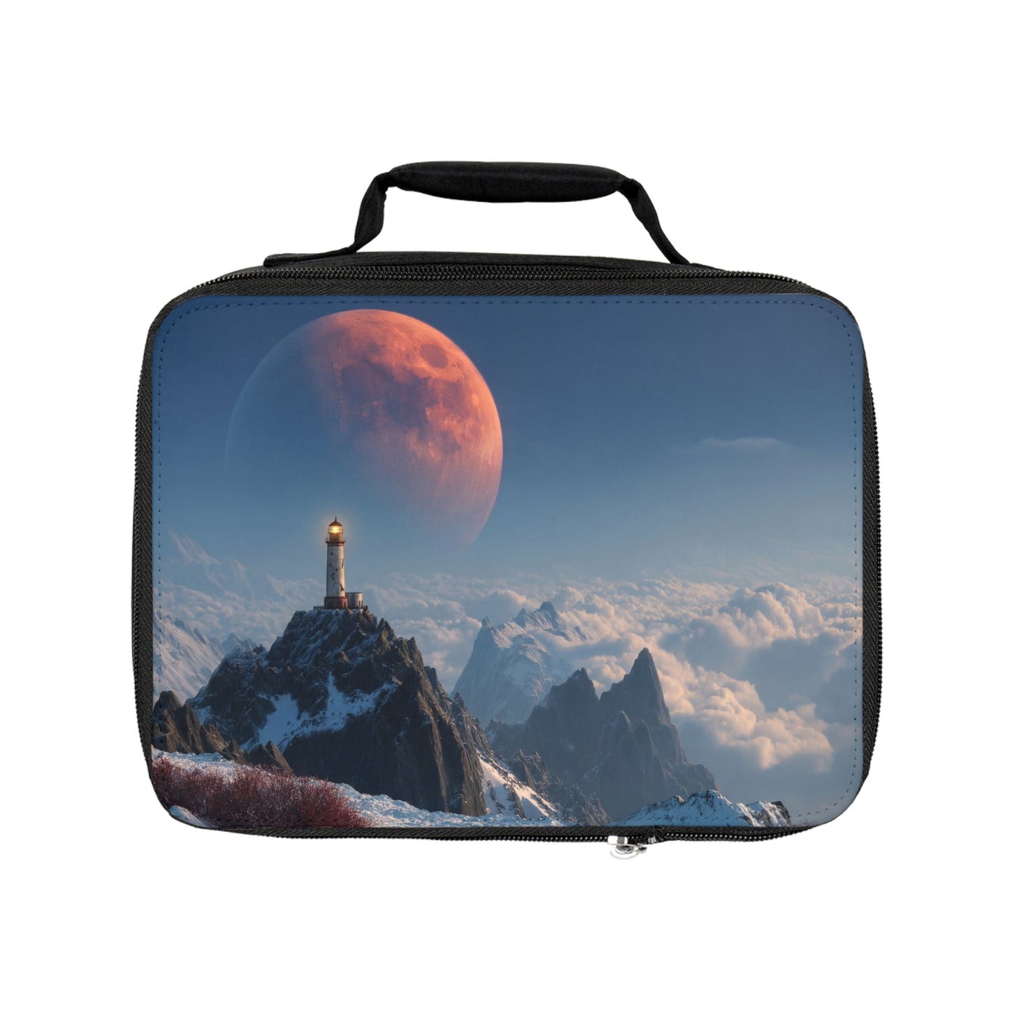Lunar Lighthouse Lunch Bag – Beacon in Crimson Sky