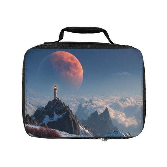 Lunar Lighthouse Lunch Bag – Beacon in Crimson Sky