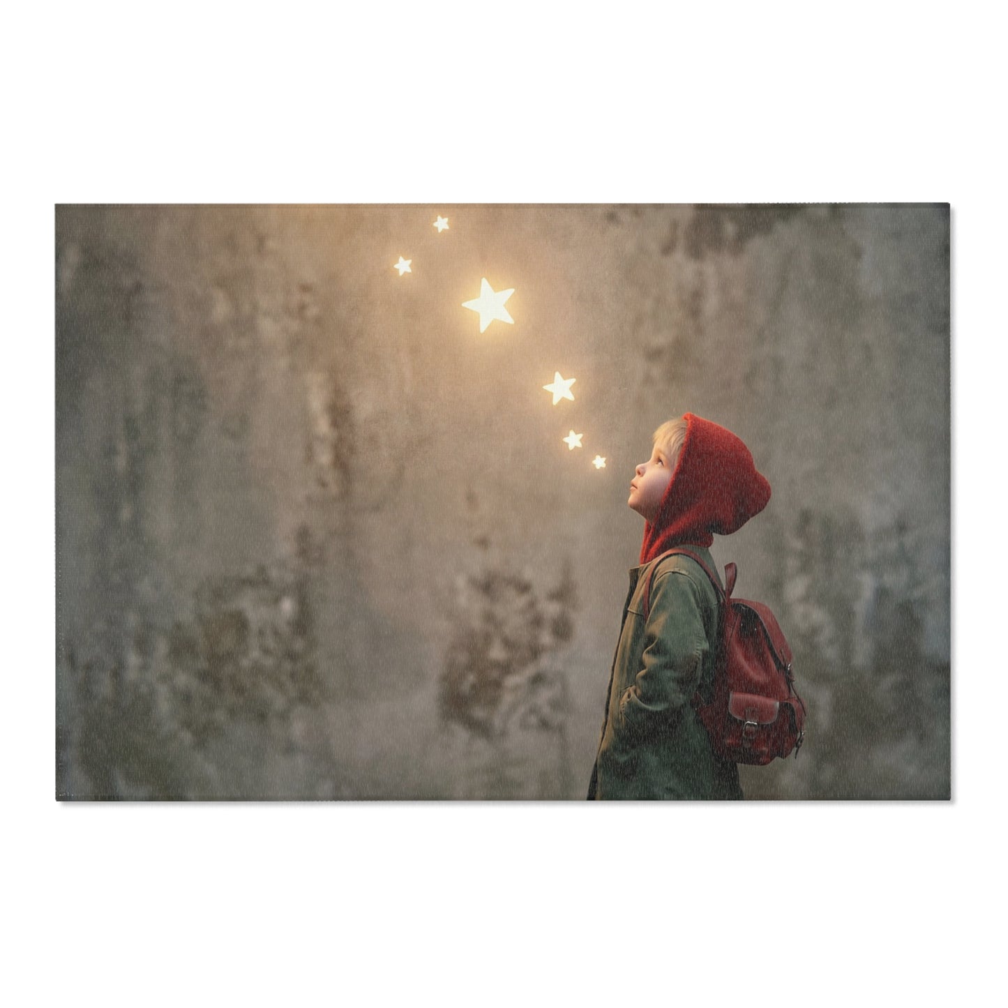Child With Starfall Area Rugs – Warm Glow Against Urban Stone